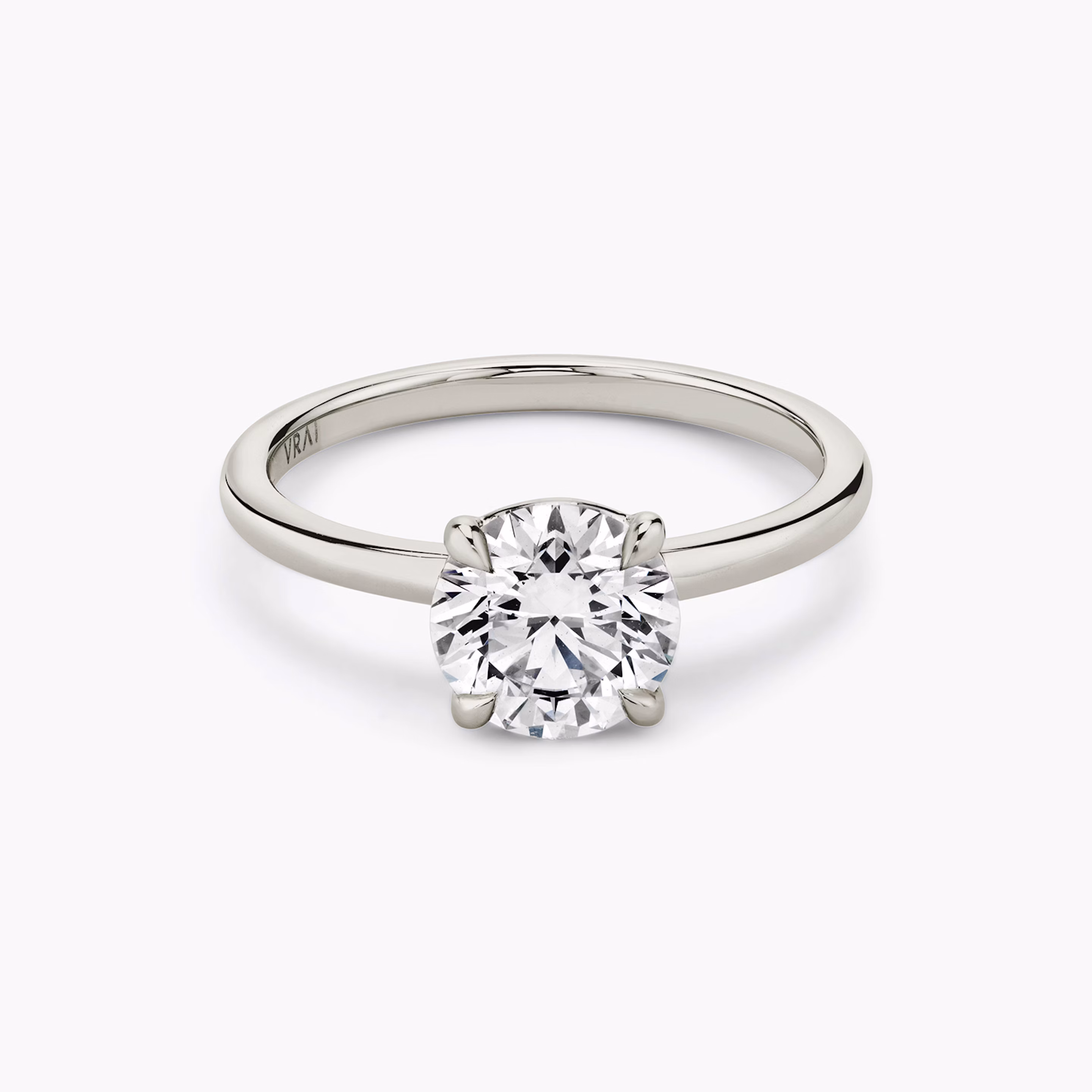 an engagement ring with Round brilliant cut diamond