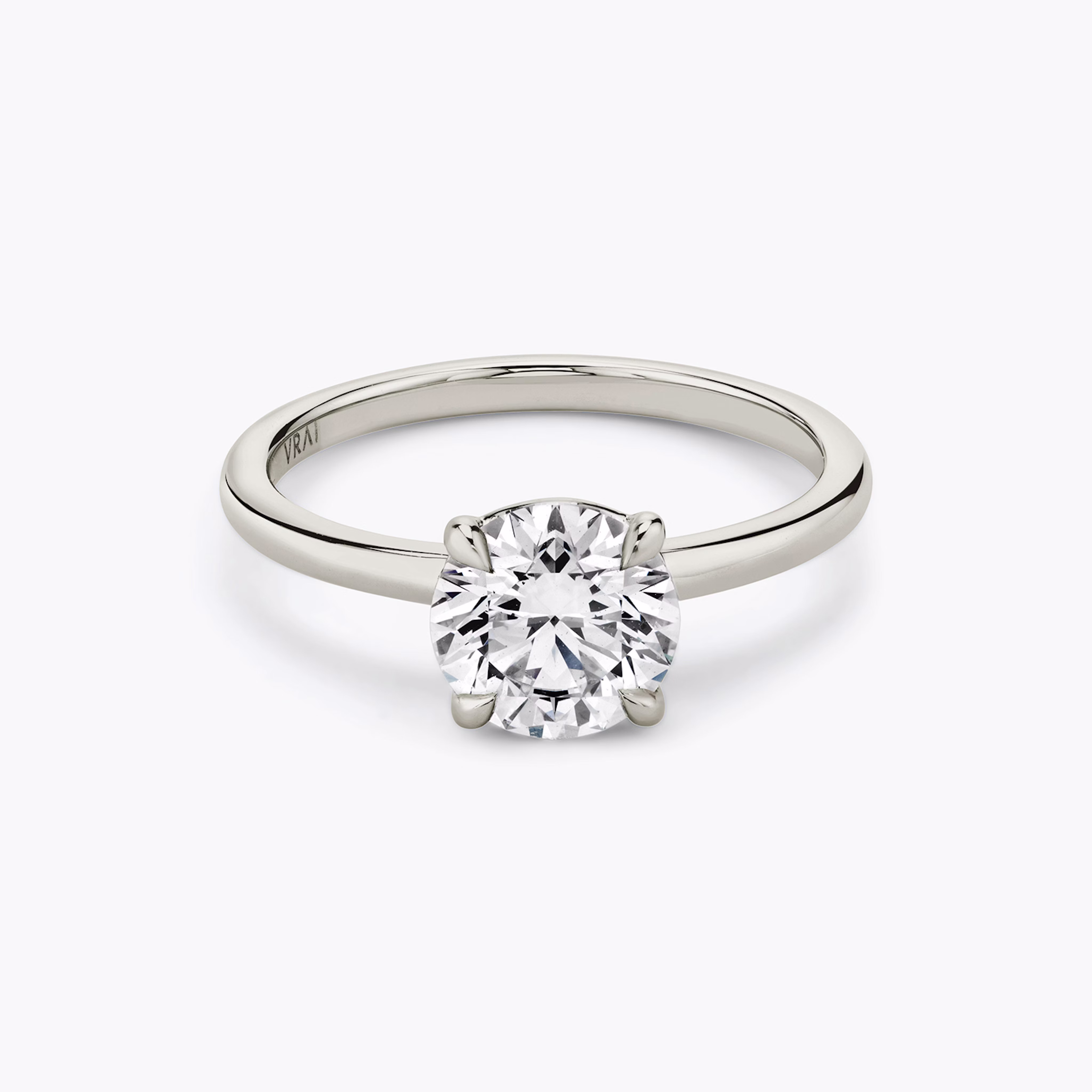 an engagement ring with Round brilliant cut diamond