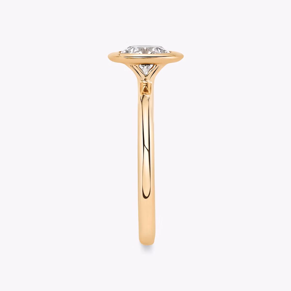 The Signature Bezel | Round Brilliant | 14k | Rose Gold | bandAccent: Plain | caratWeight: other | diamondOrientation: vertical