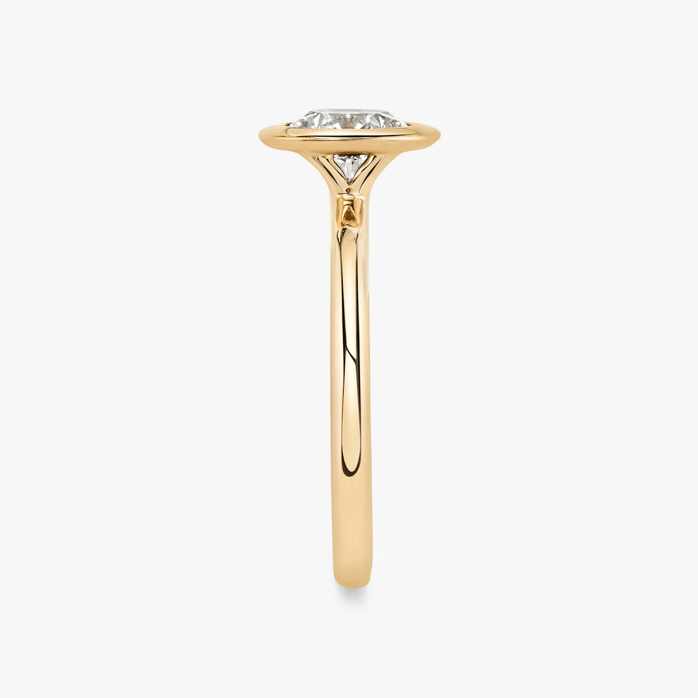 The Signature Bezel | Round Brilliant | 14k | Rose Gold | bandAccent: Plain | caratWeight: 1.5ct | diamondOrientation: vertical
