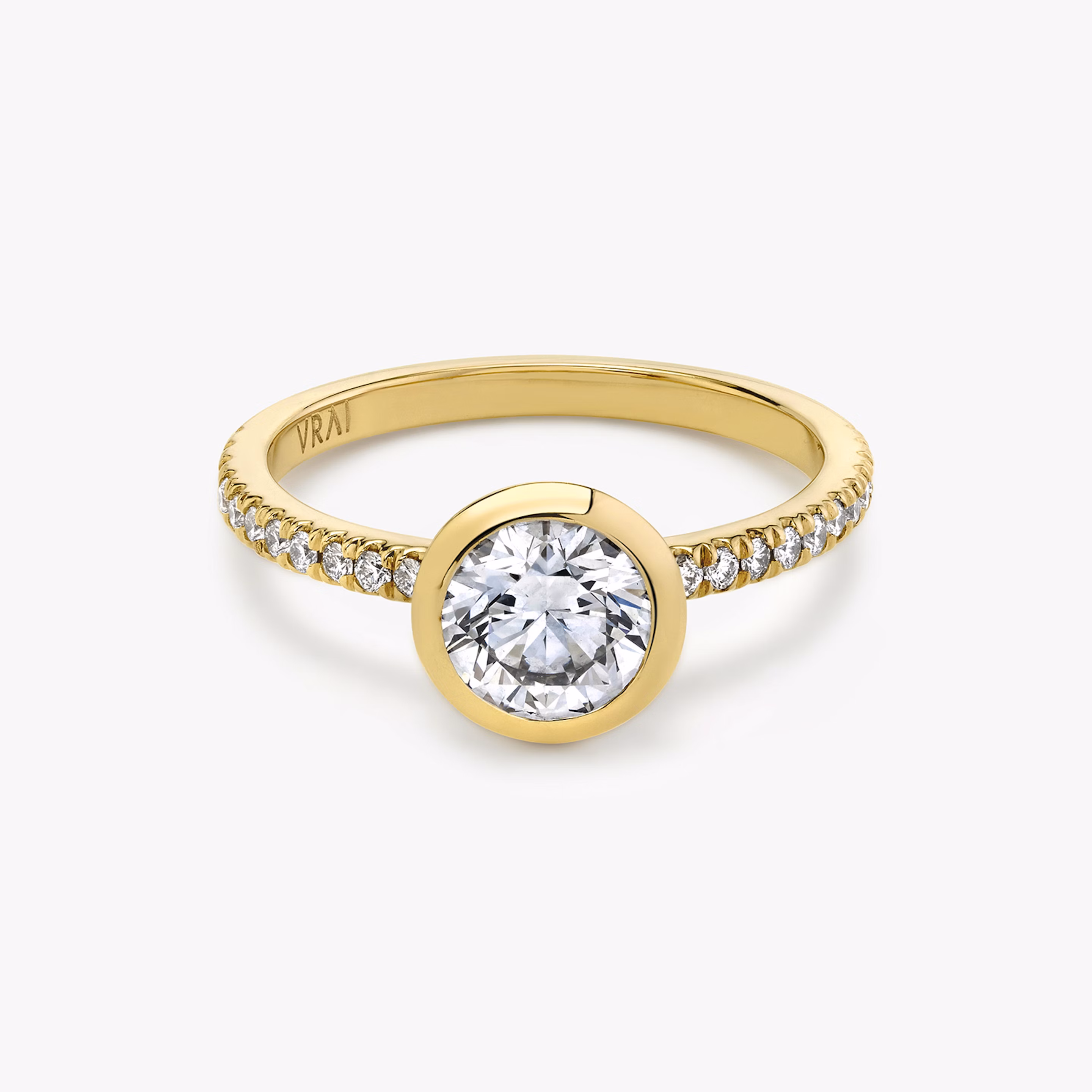 Bezel Round Brilliant Art Deco ring