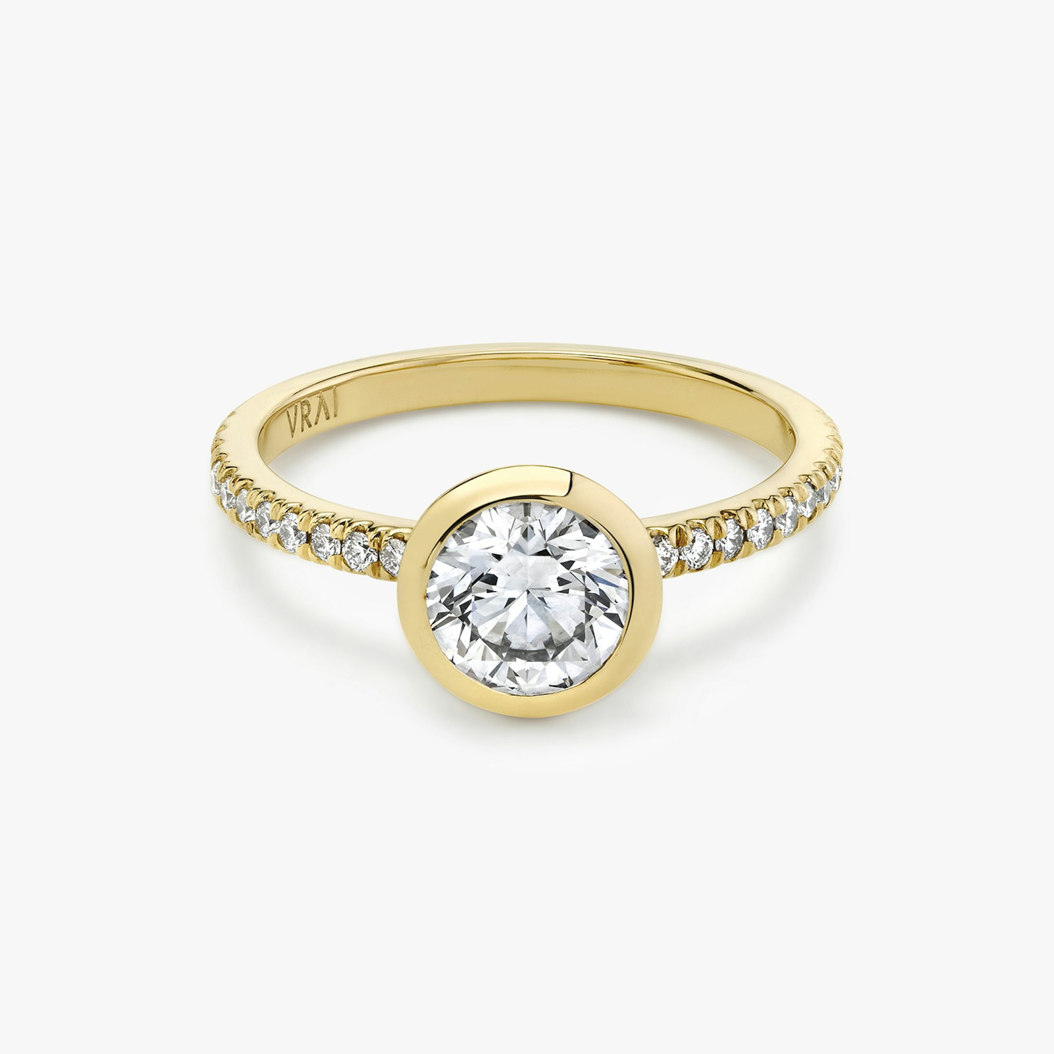 Bezel Round Brilliant Art Deco ring