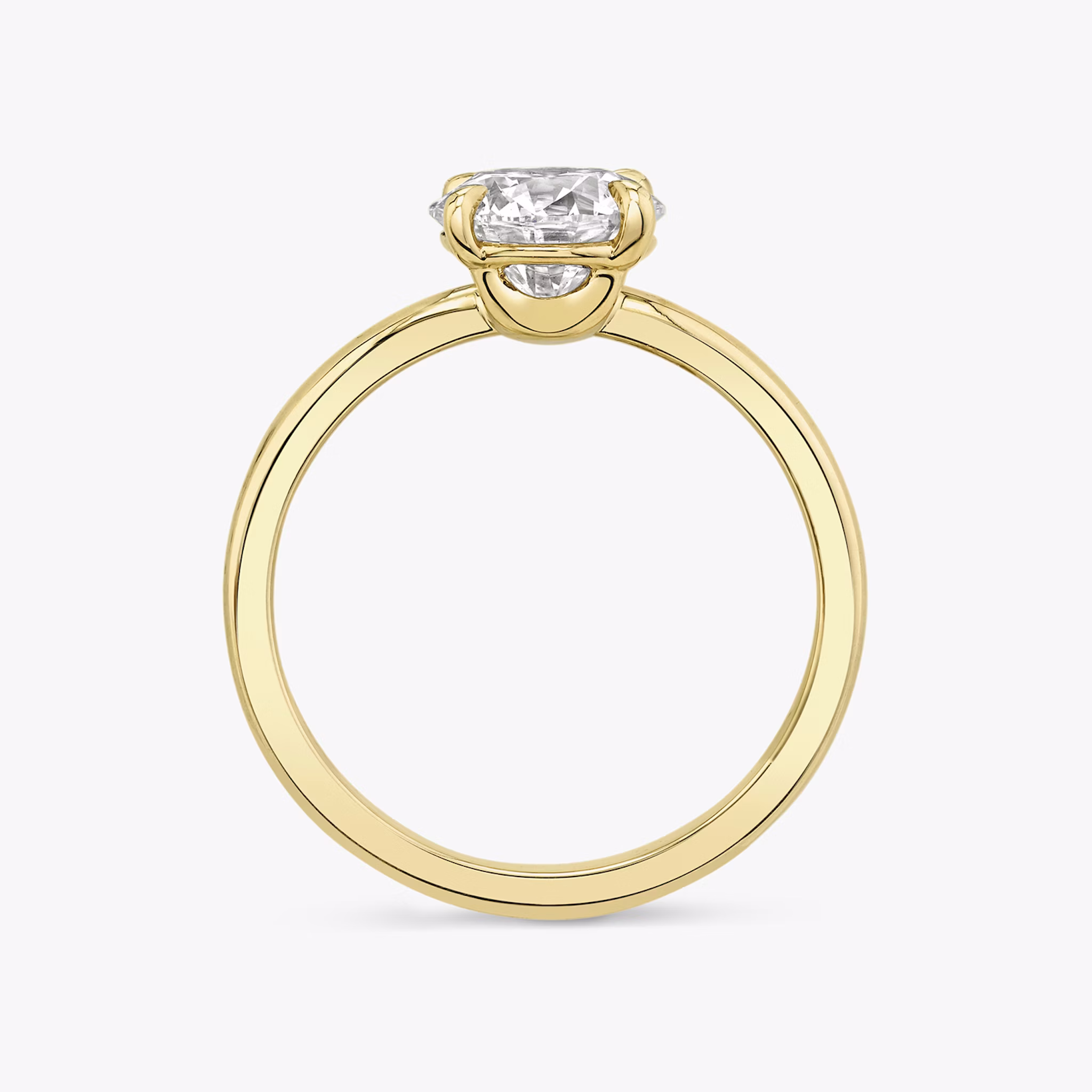 The Hover | Round Brilliant | 18k | Yellow Gold | bandAccent: Plain | caratWeight: 1.0ct | diamondOrientation: vertical