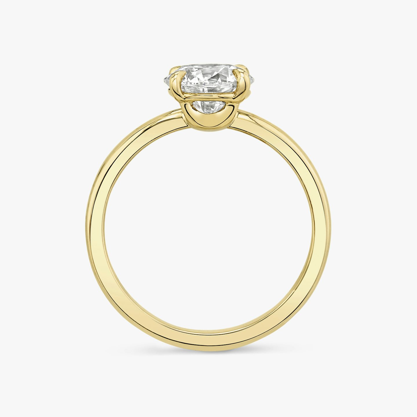 The Hover | Round Brilliant | 18k | Yellow Gold | bandAccent: Plain | caratWeight: other | diamondOrientation: vertical