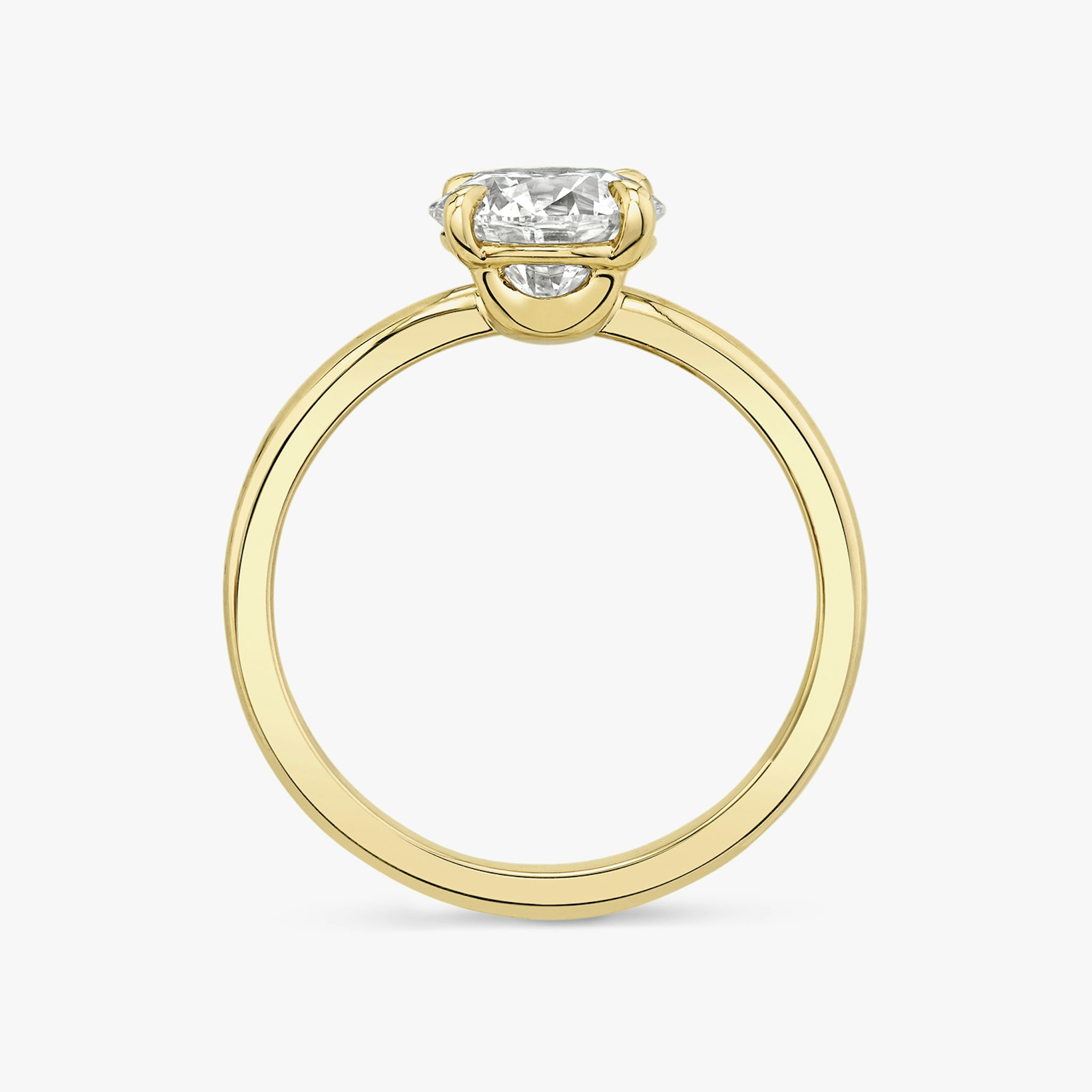 The Hover | Round Brilliant | 18k | Yellow Gold | bandAccent: Plain | caratWeight: 1.0ct | diamondOrientation: vertical