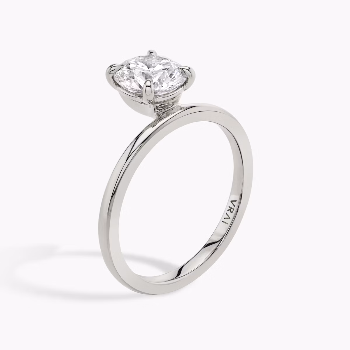The Hover | Round Brilliant | Platinum | bandAccent: Plain | caratWeight: other | diamondOrientation: vertical