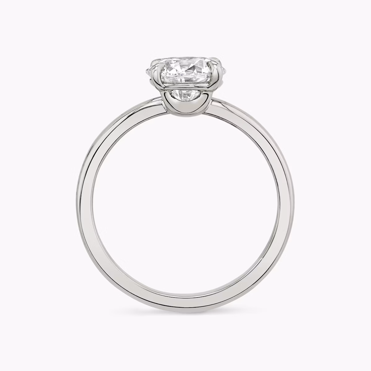 The Hover | Round Brilliant | Platinum | bandAccent: Plain | caratWeight: other | diamondOrientation: vertical