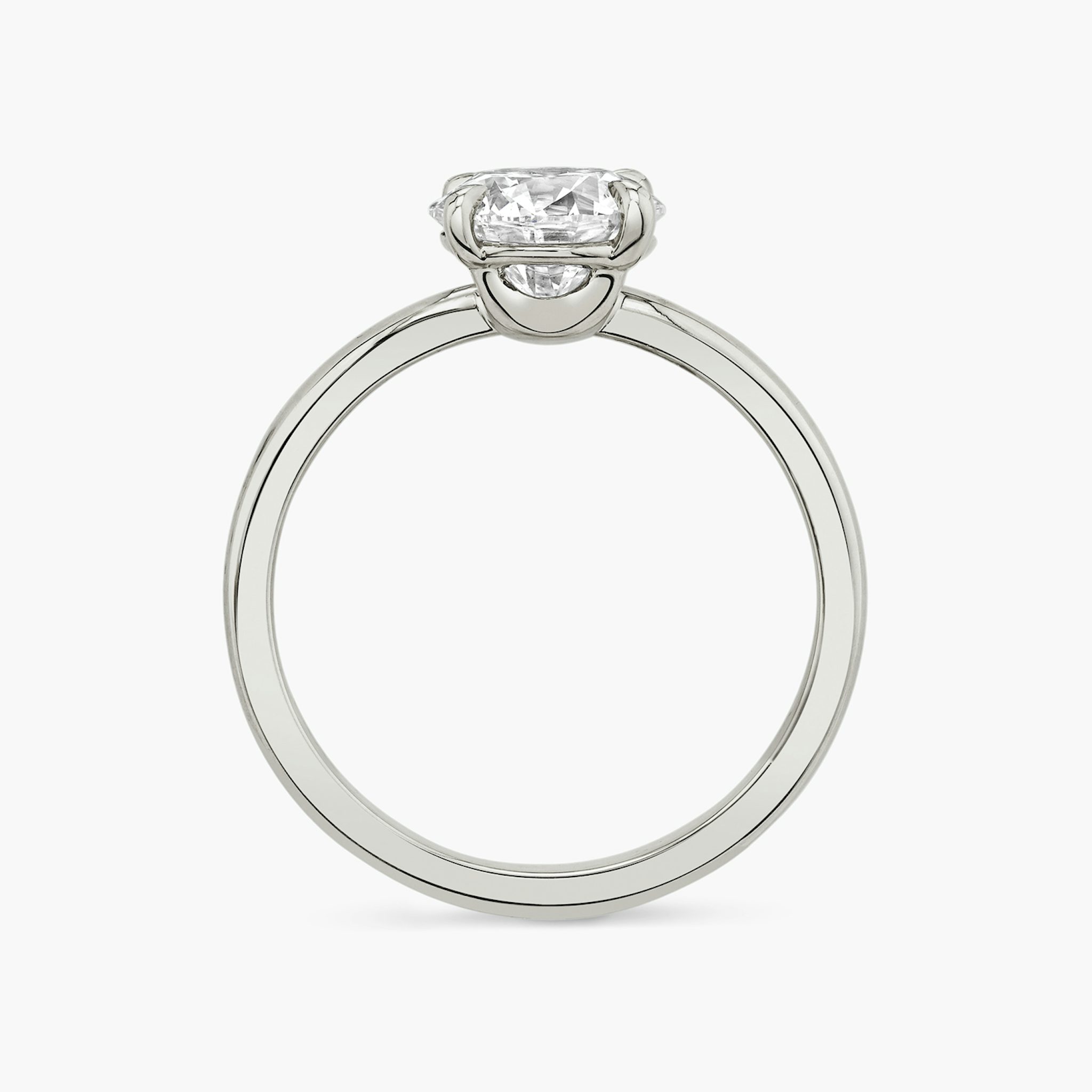 The Hover | Round Brilliant | Platinum | bandAccent: Plain | caratWeight: other | diamondOrientation: vertical
