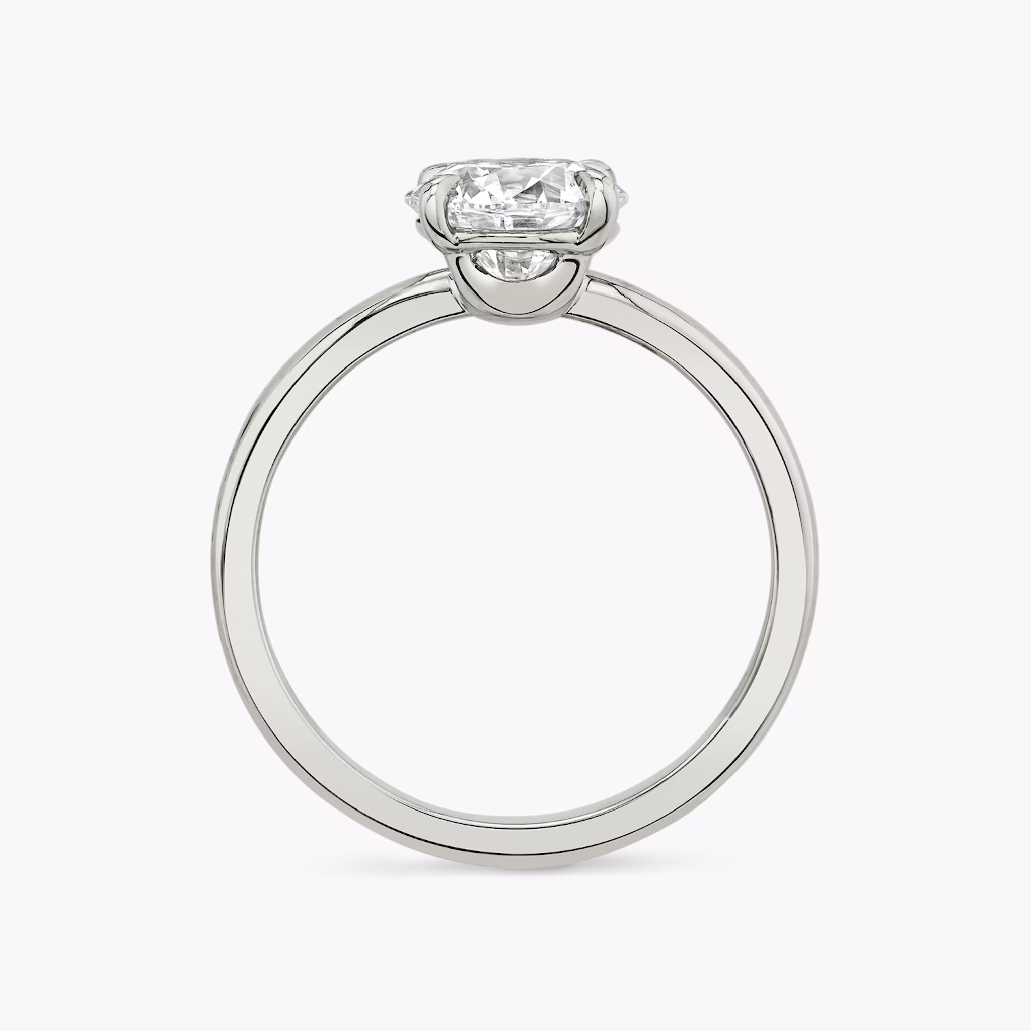 The Hover | Round Brilliant | 18k | White Gold | bandAccent: Plain | caratWeight: 1.0ct | diamondOrientation: vertical