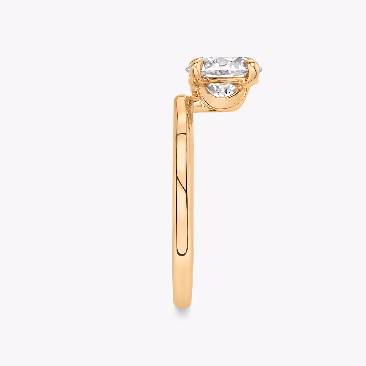 The Hover | Round Brilliant | 14k | Rose Gold | bandAccent: Plain | caratWeight: 2.0ct | diamondOrientation: vertical