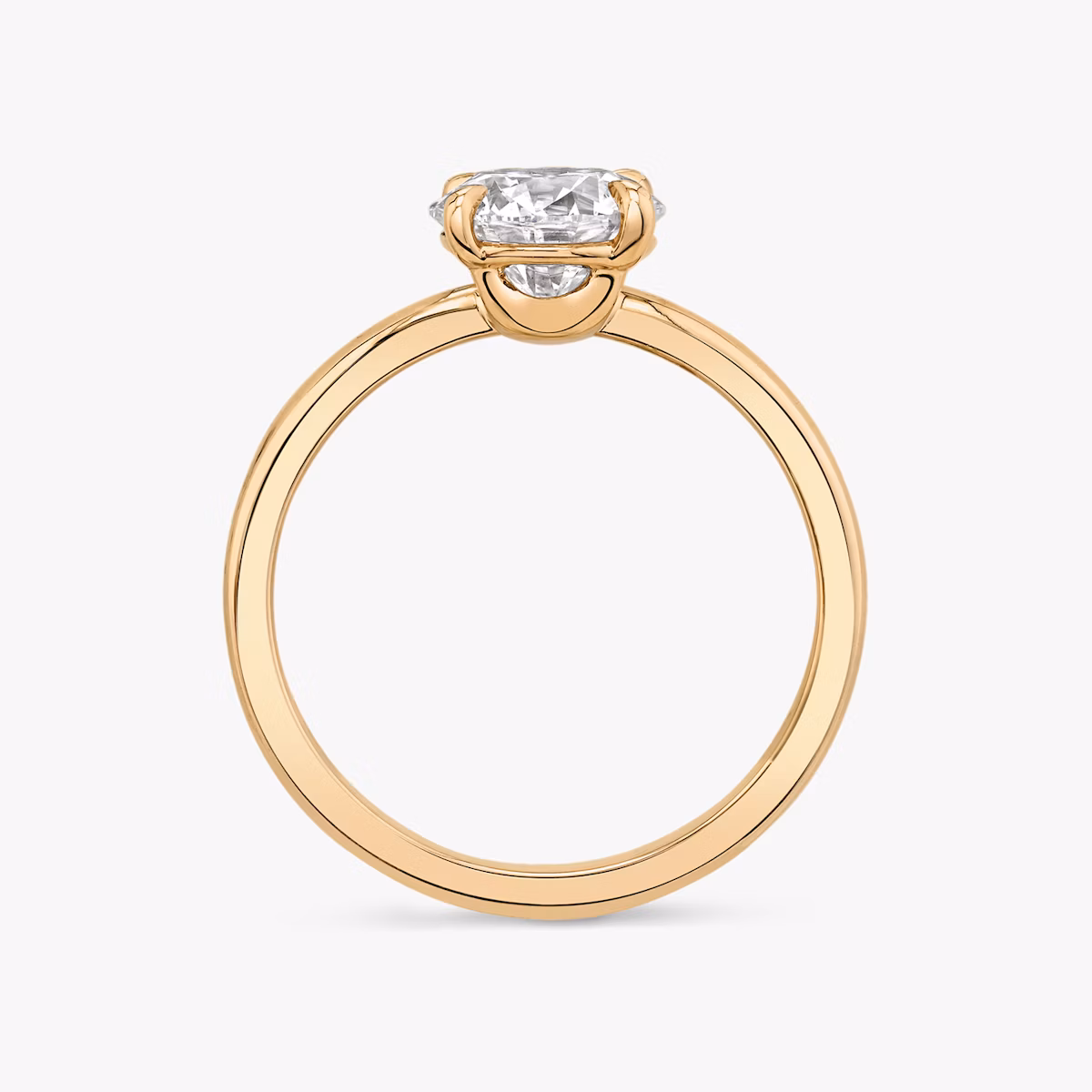 The Hover | Round Brilliant | 14k | Rose Gold | bandAccent: Plain | caratWeight: 2.0ct | diamondOrientation: vertical