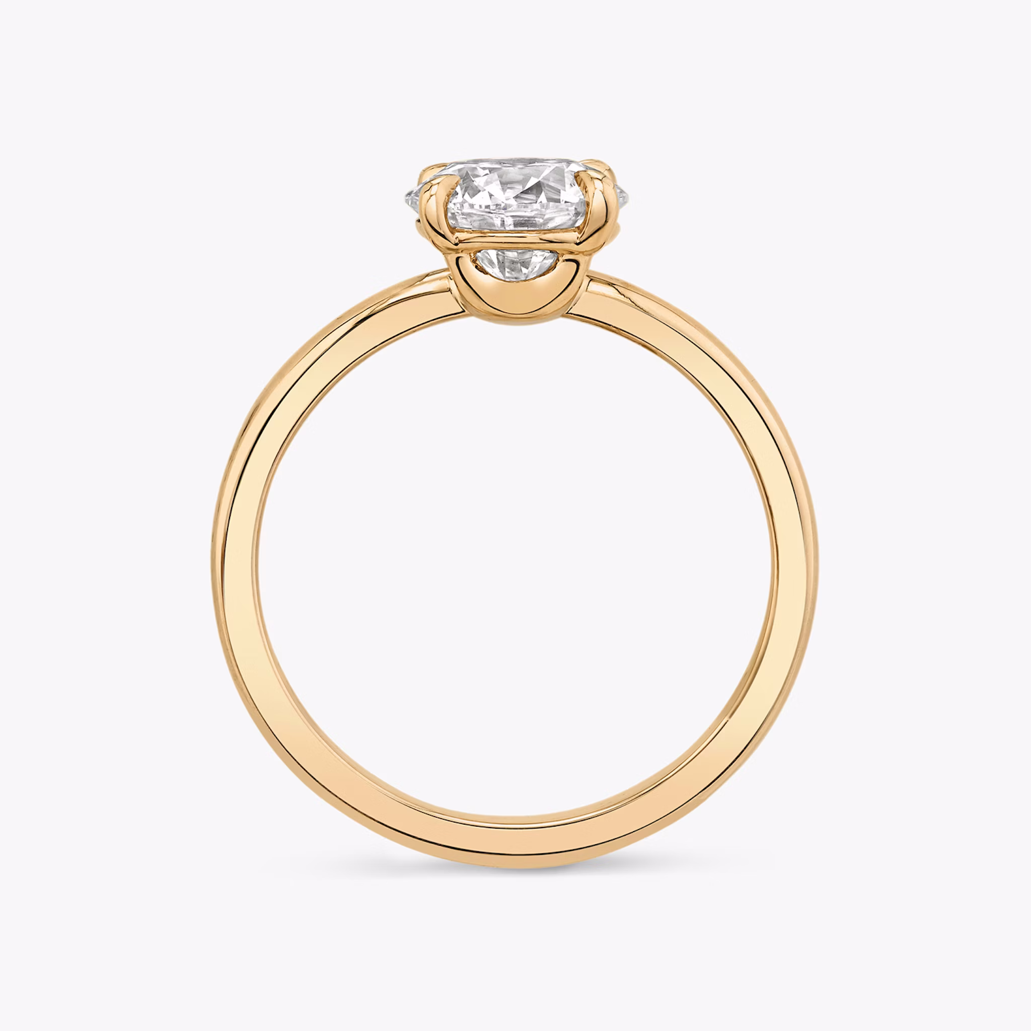 The Hover | Round Brilliant | 14k | Rose Gold | bandAccent: Plain | caratWeight: other | diamondOrientation: vertical