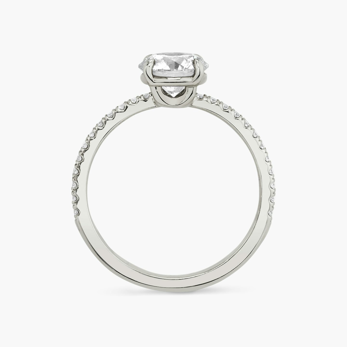 The Hover | Round Brilliant | 18k | White Gold | bandAccent: Pavé | caratWeight: 2.0ct | diamondOrientation: vertical