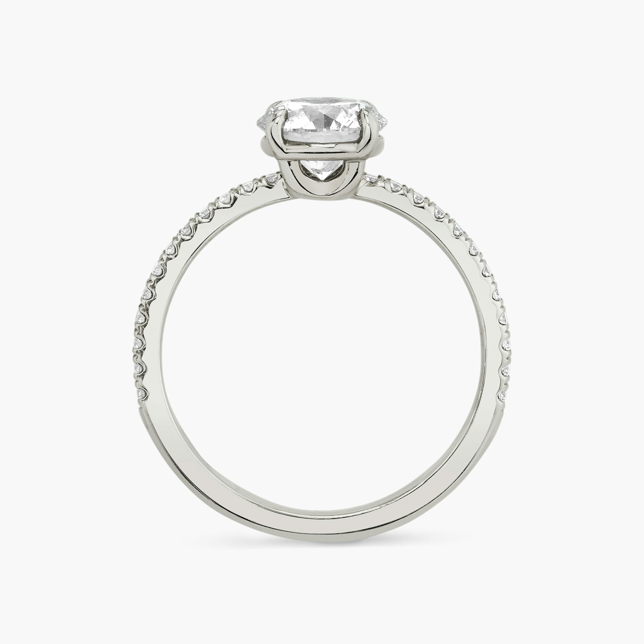 The Hover | Round Brilliant | Platinum | bandAccent: Pavé | caratWeight: other | diamondOrientation: vertical