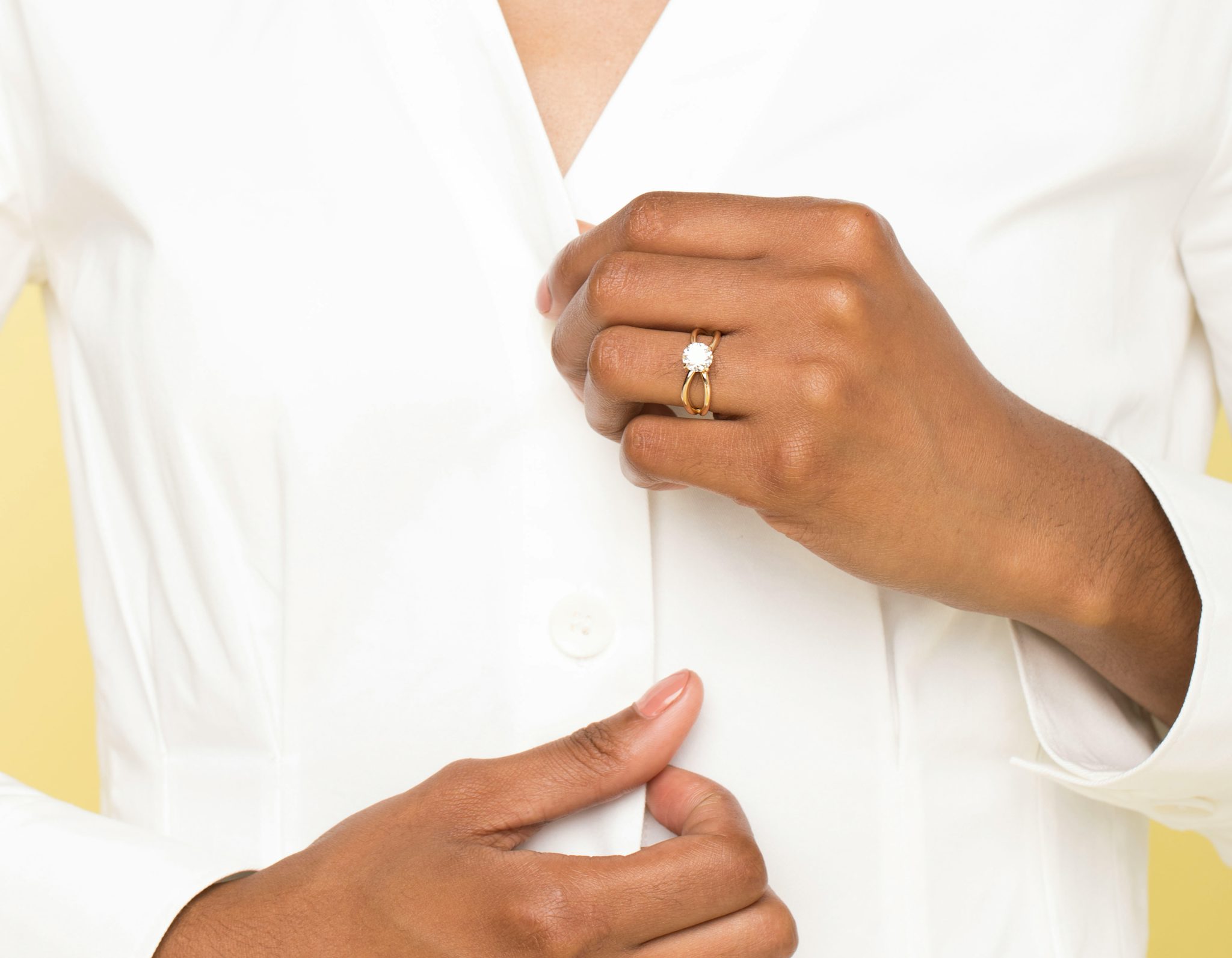 The Duet | Round Brilliant | 14k | Rose Gold | bandAccent: Plain | caratWeight: 1.5ct | diamondOrientation: vertical