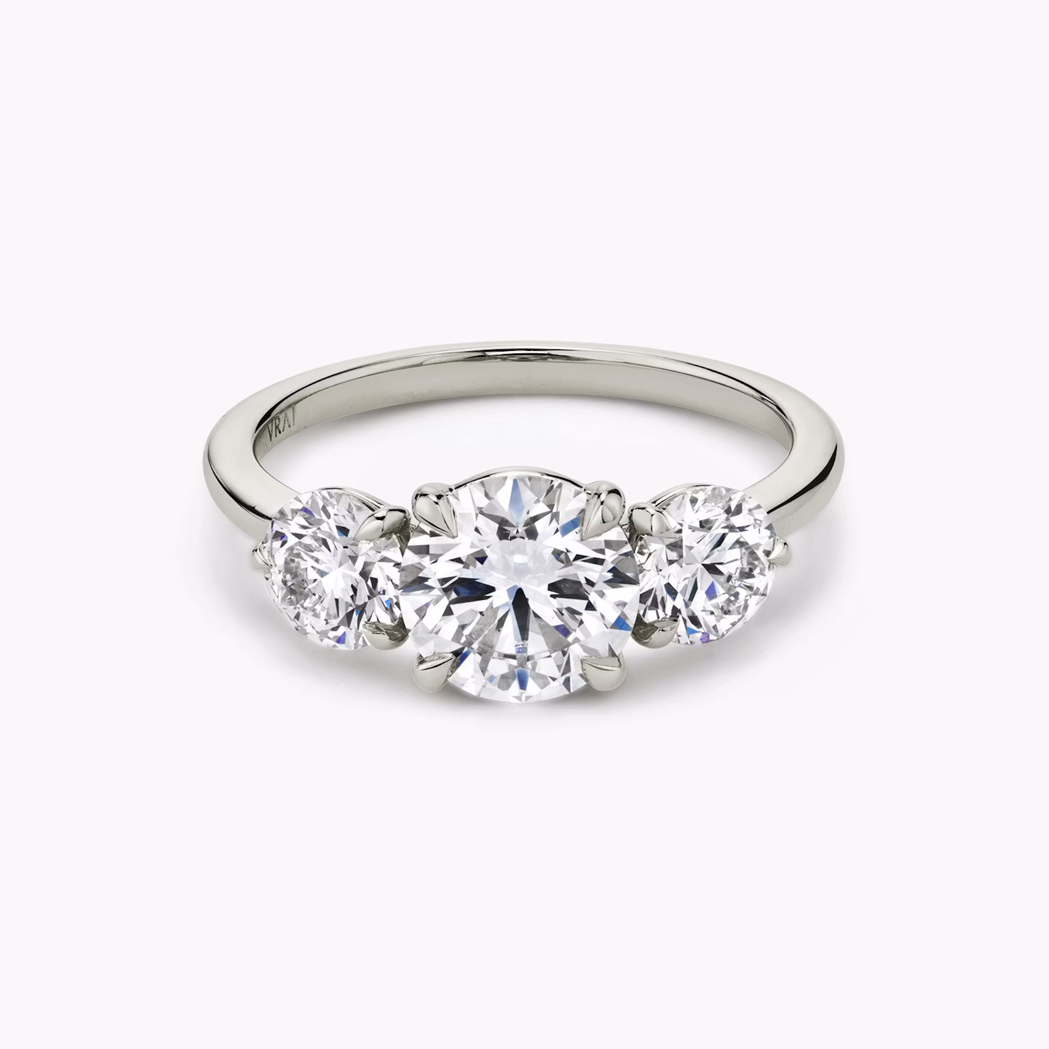 Anillo de compromiso Three Stone Brillante | White Gold