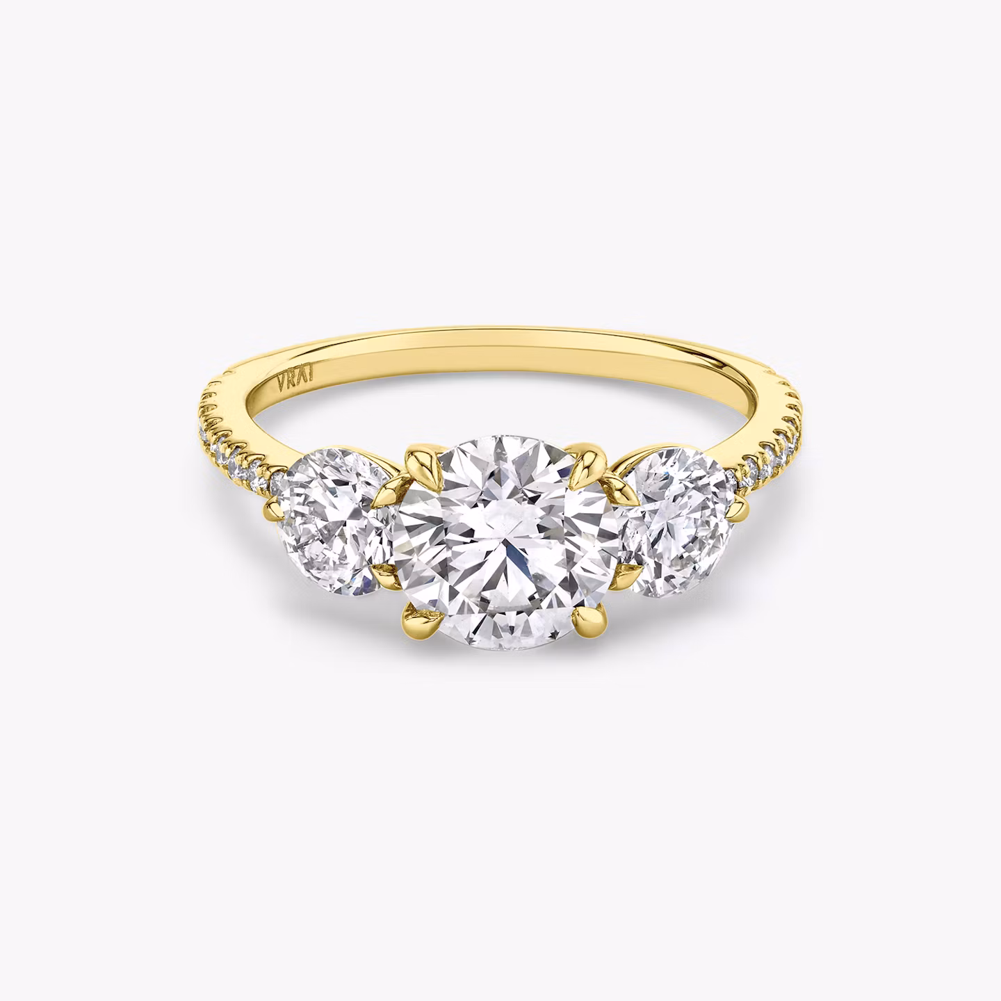 The Three Stone Round Brilliant | Yellow Gold