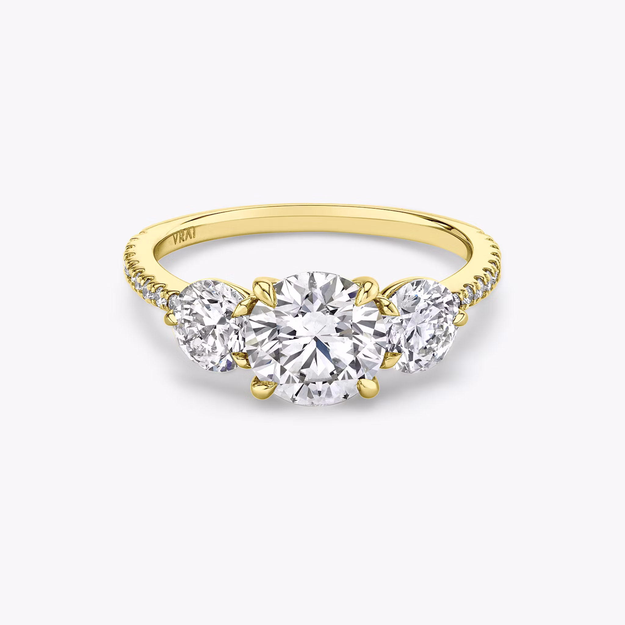 The Three Stone Round Brilliant | Yellow Gold