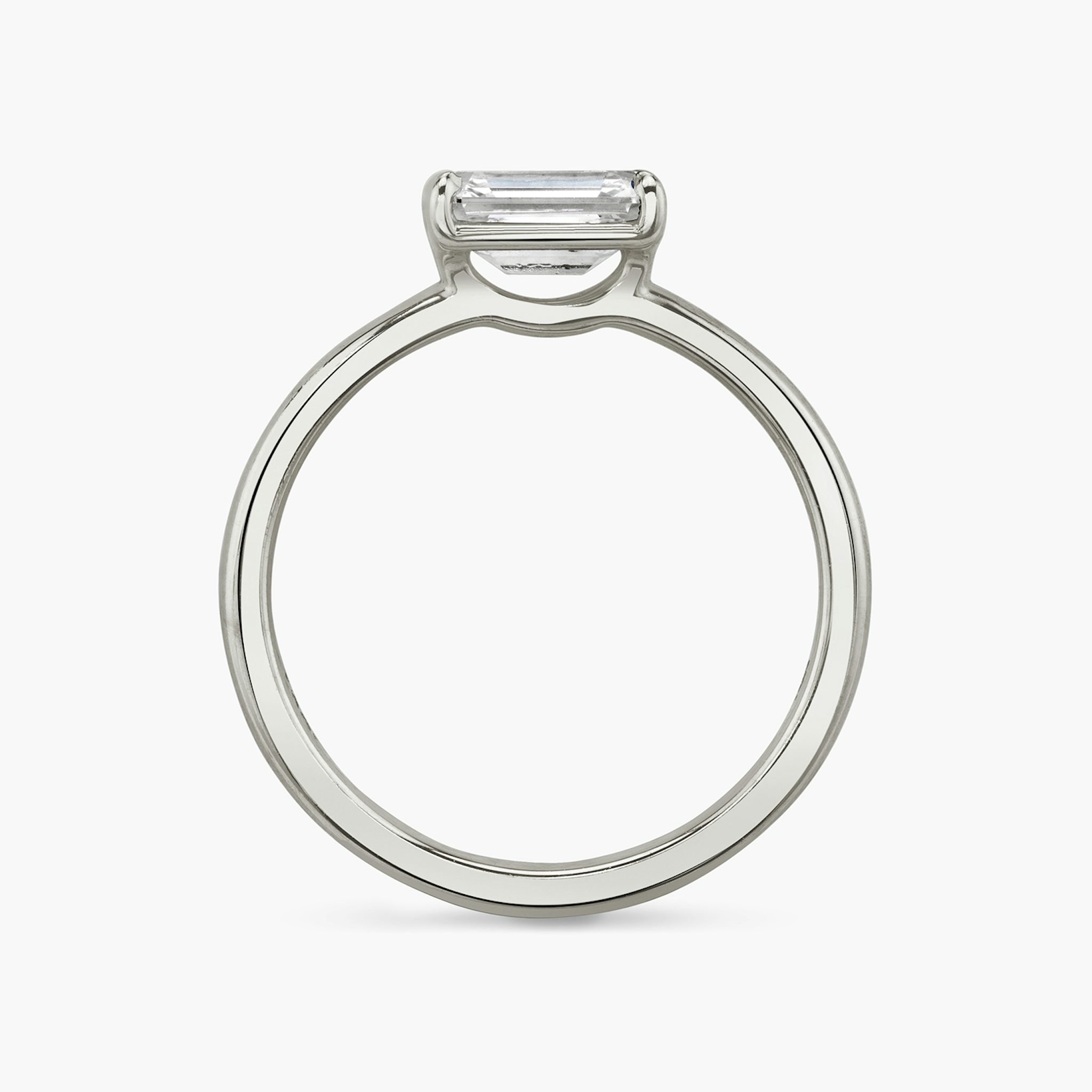 The Signature | Emerald | Platinum | bandAccent: Plain | bandWidth: standard | diamondOrientation: horizontal | hiddenHalo: no | caratWeight: other