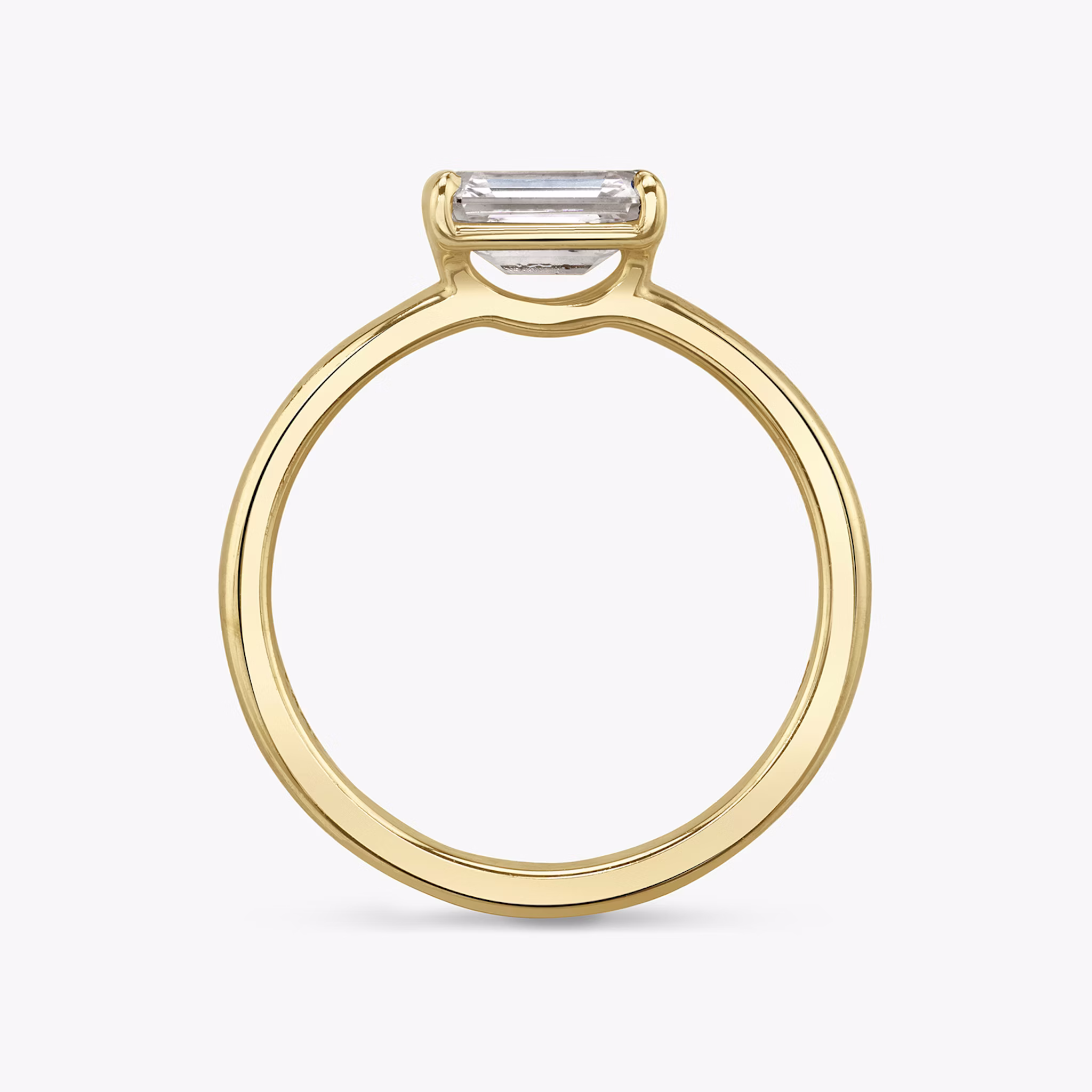 The Signature | Emerald | 18k | Yellow Gold | bandAccent: Plain | bandWidth: standard | diamondOrientation: horizontal | hiddenHalo: no | caratWeight: other