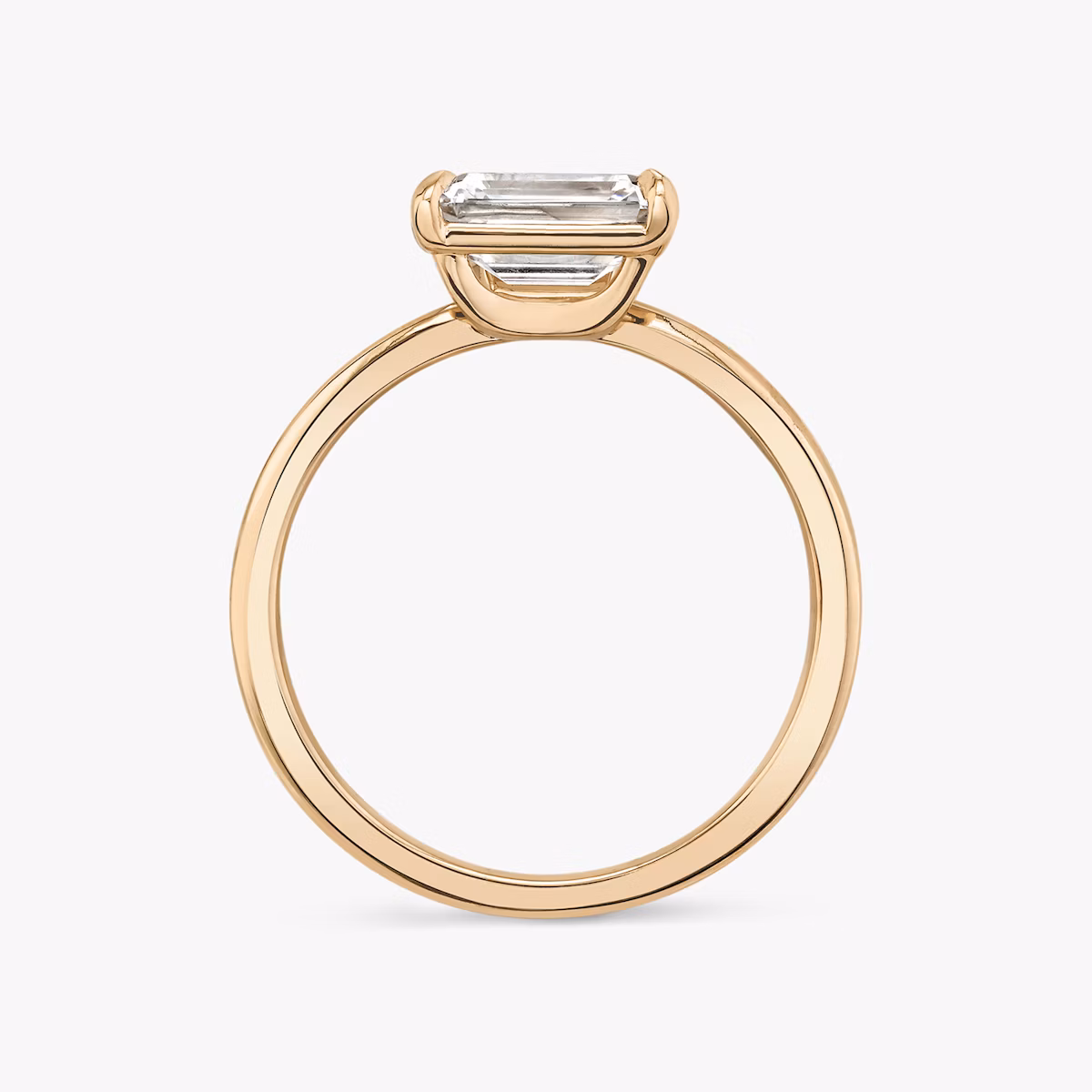 The Hover | Emerald | 14k | Rose Gold | bandAccent: Plain | diamondOrientation: vertical | caratWeight: other