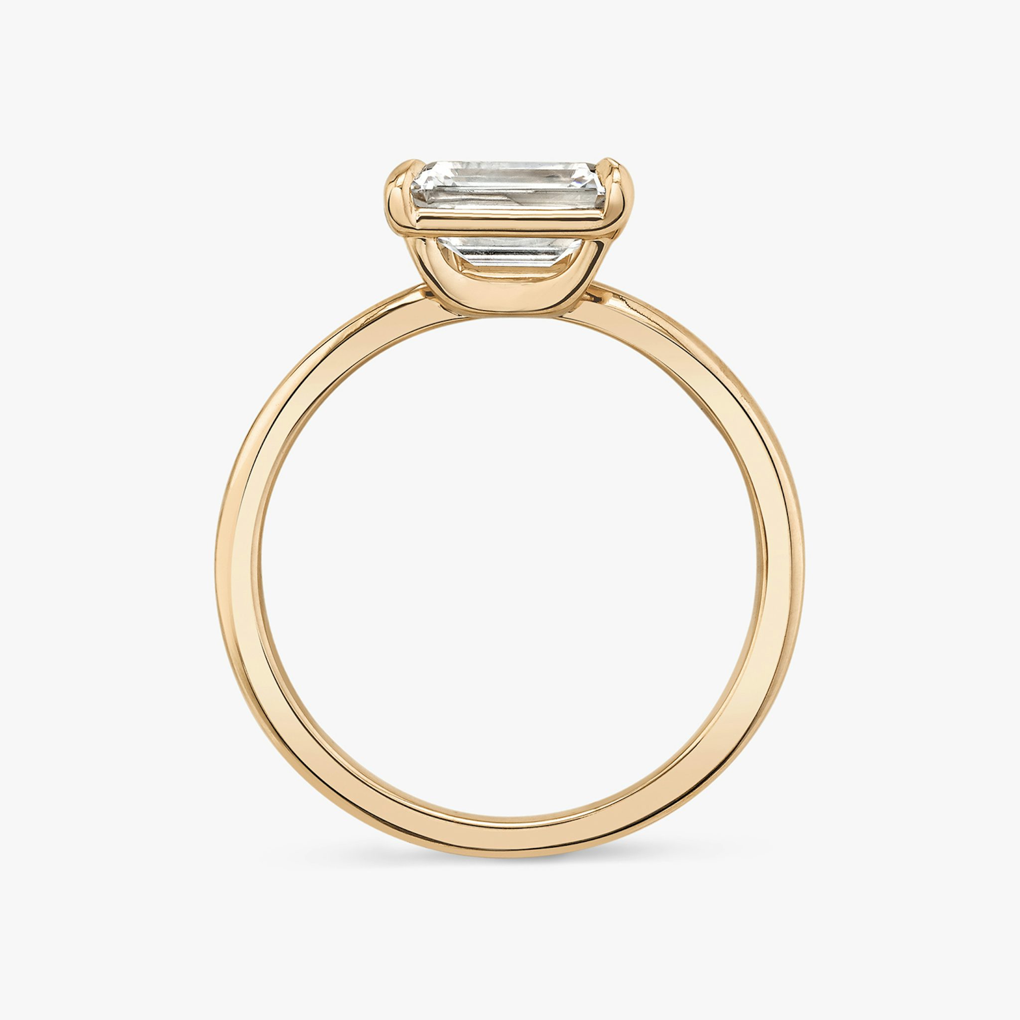 The Hover | Emerald | 14k | Rose Gold | bandAccent: Plain | diamondOrientation: vertical | caratWeight: other