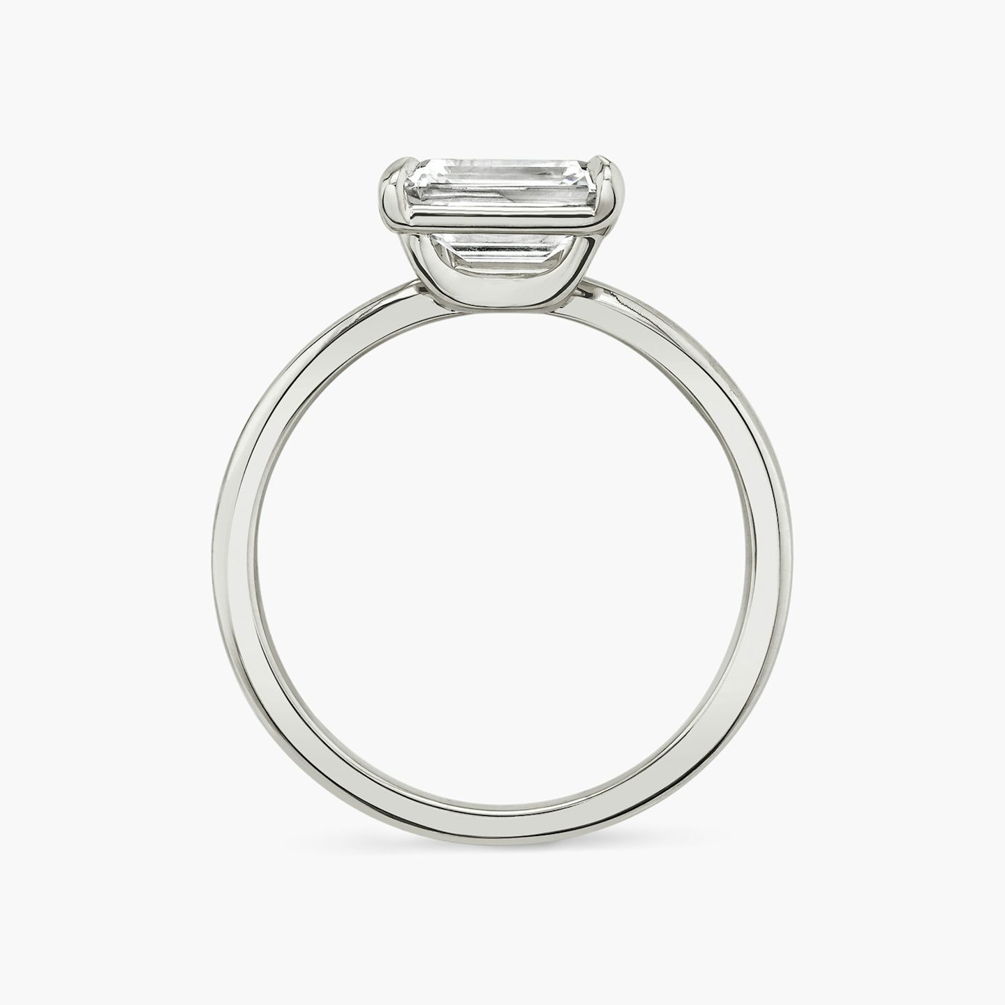 The Hover | Emerald | 18k | White Gold | bandAccent: Plain | diamondOrientation: vertical | caratWeight: other