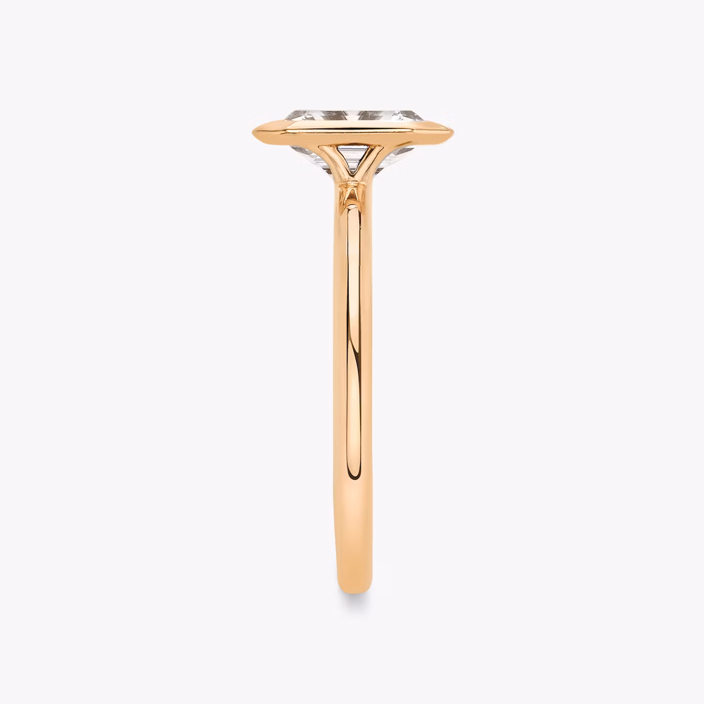 The Signature Bezel | Emerald | 14k | Rose Gold | bandAccent: Plain | diamondOrientation: vertical | caratWeight: other