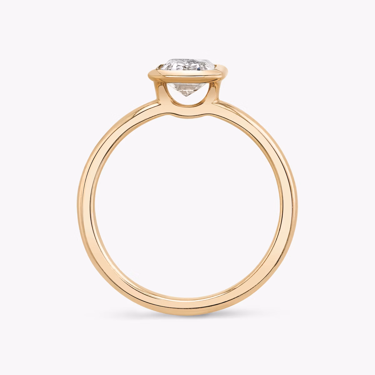 Signature Bezel | Emerald | 14k | Roségold | bandAccent: Ohne Pavé-Besatz | diamondOrientation: vertical | caratWeight: other