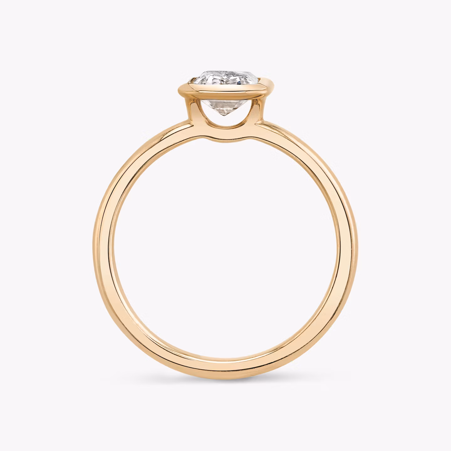 The Signature Bezel | Emerald | 14k | Rose Gold | bandAccent: Plain | diamondOrientation: vertical | caratWeight: other
