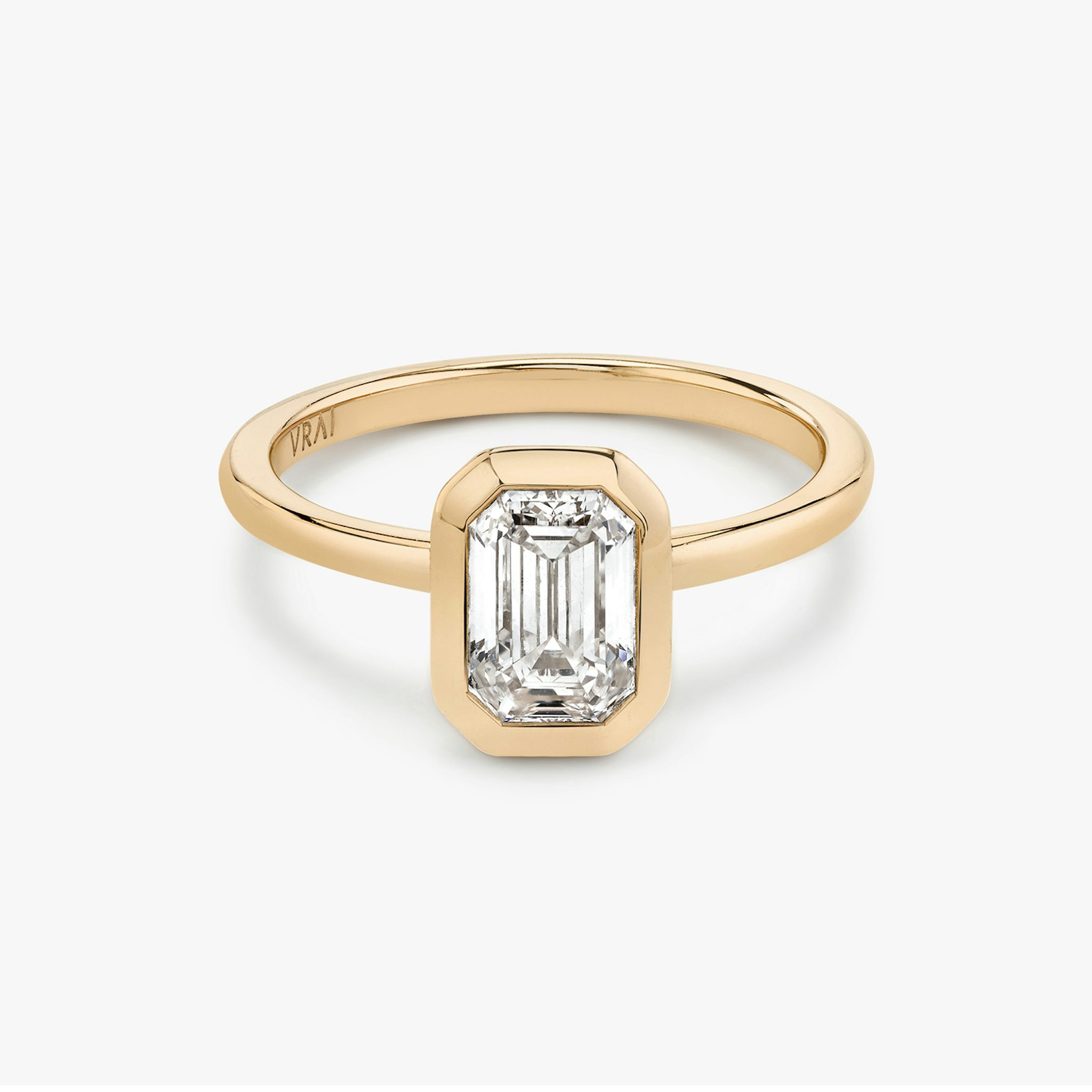 Emerald Diamond Bezel Ring