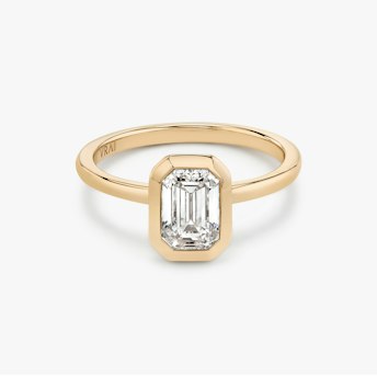 Emerald Diamond Bezel Ring