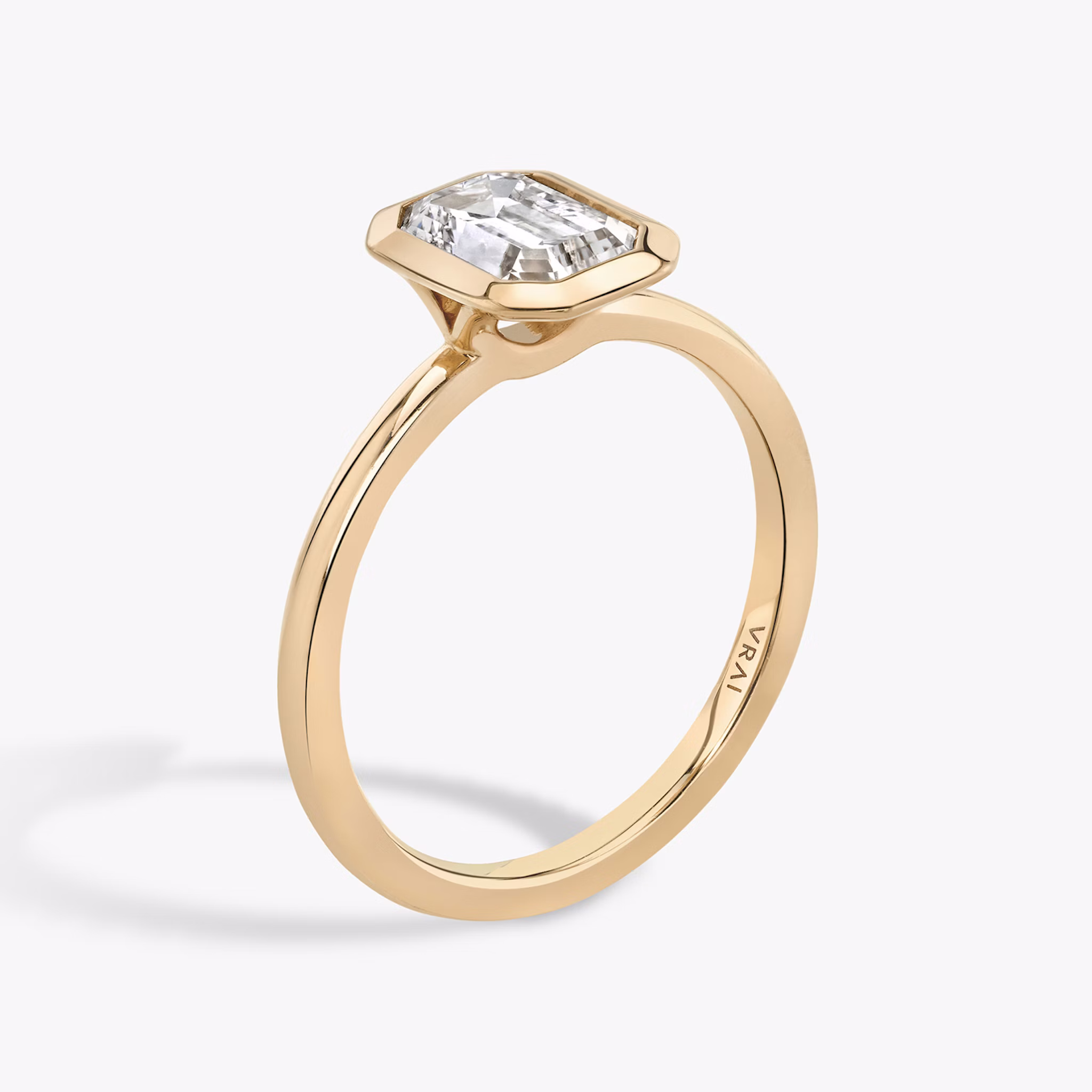 Bezel Emerald Diamond Ring