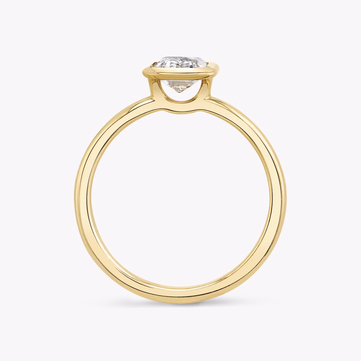 The Signature Bezel | Emerald | 18k | Yellow Gold | bandAccent: Plain | diamondOrientation: vertical | caratWeight: other