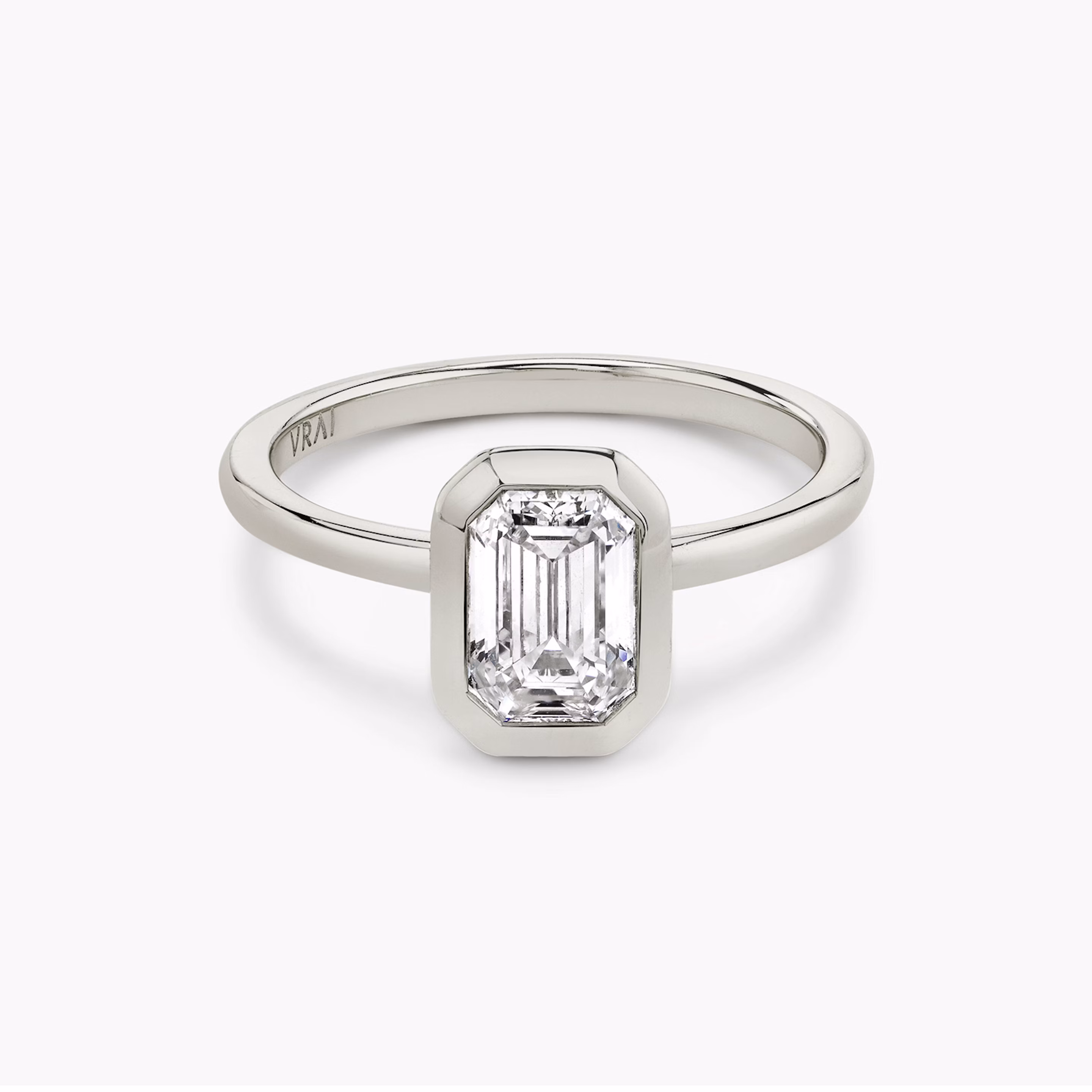 Bezel Emerald Diamond Ring