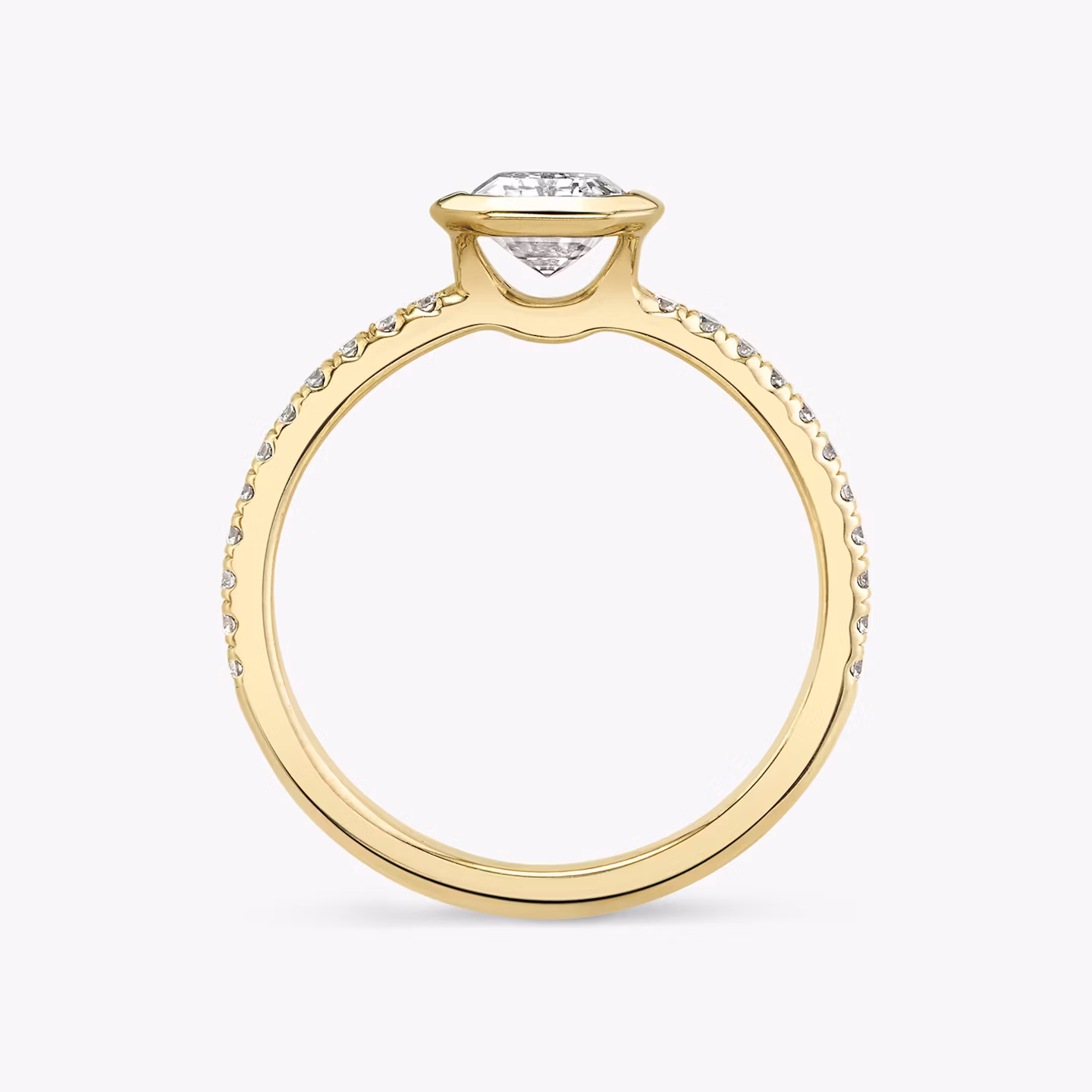The Signature Bezel | Emerald | 18k | Yellow Gold | bandAccent: Pavé | diamondOrientation: vertical | caratWeight: other