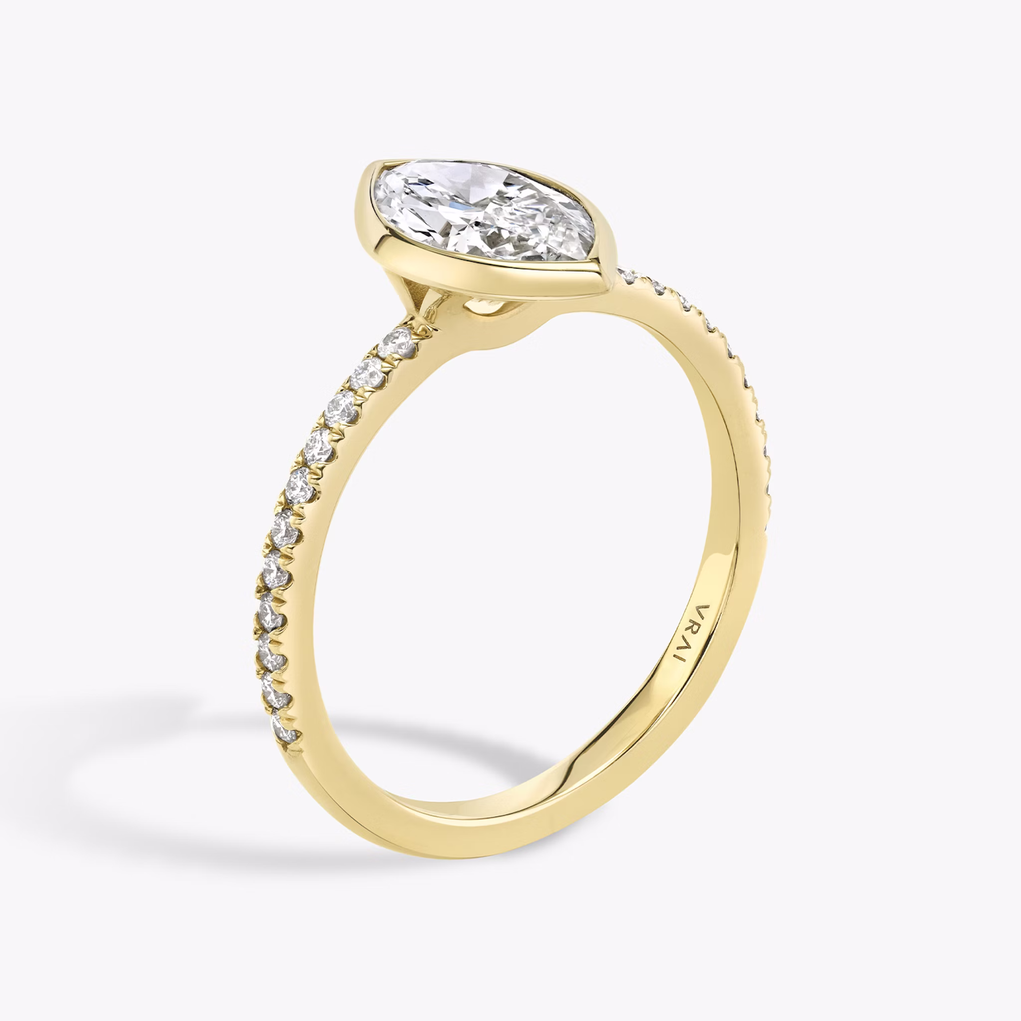 The Signature Bezel | Marquise | 18k | Yellow Gold | bandAccent: Pavé | diamondOrientation: vertical | caratWeight: other