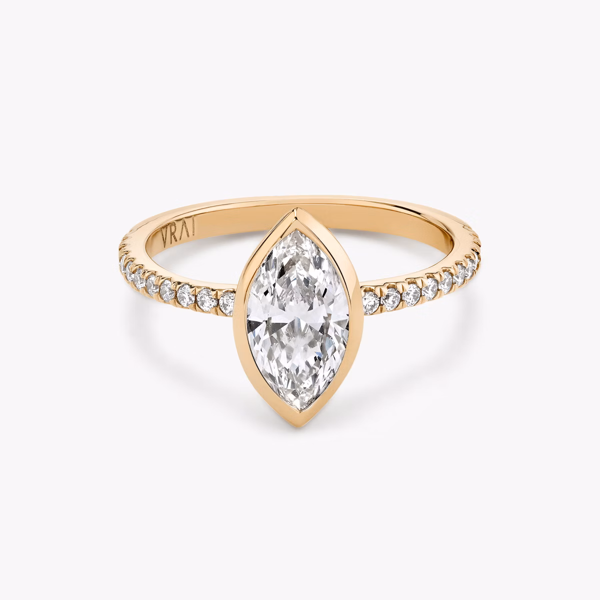 Signature Bezel | Marquise | 14k | Roségold | bandAccent: Mit Pavé-Besatz | diamondOrientation: vertical | caratWeight: other