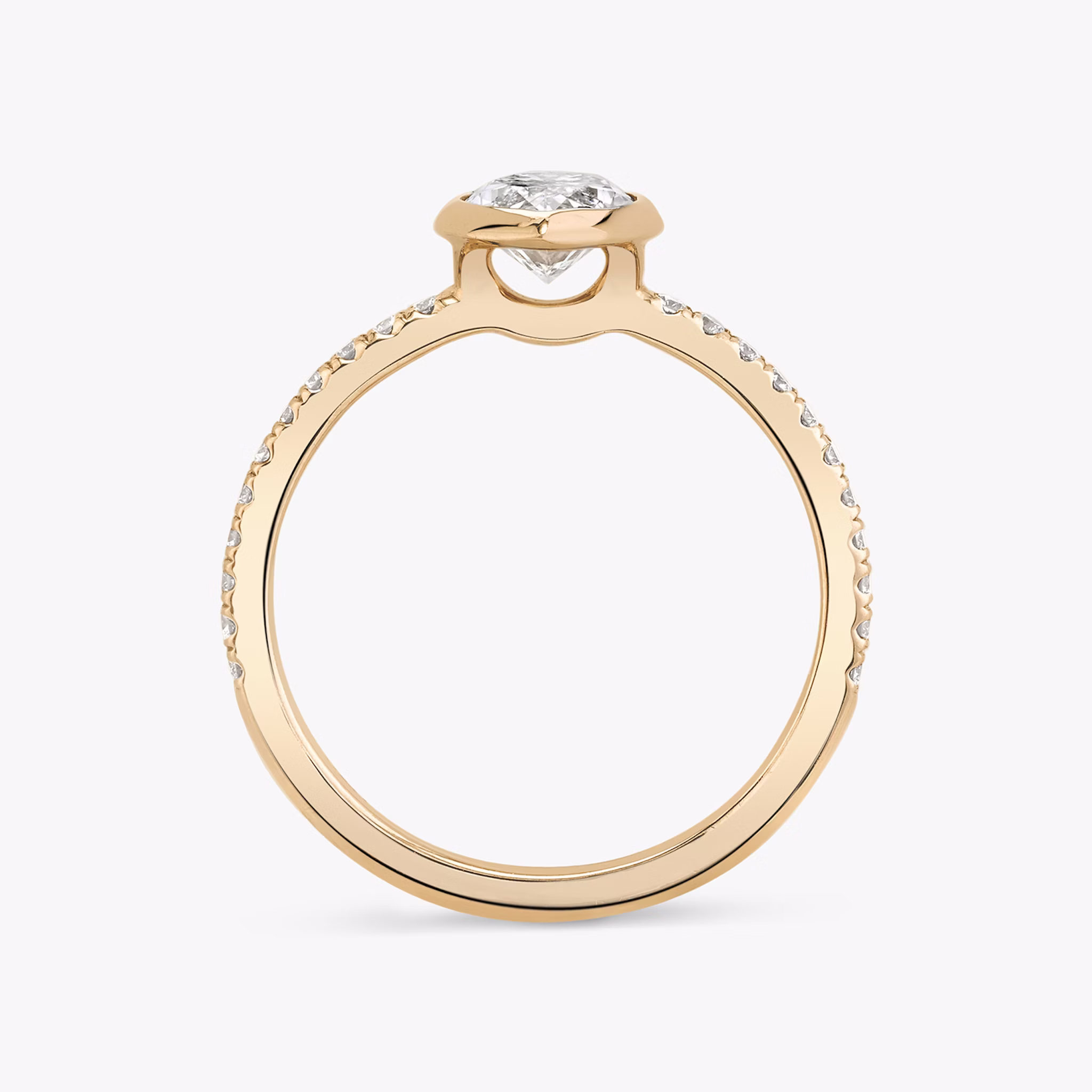 The Signature Bezel | Marquise | 14k | Rose Gold | bandAccent: Pavé | diamondOrientation: vertical | caratWeight: other