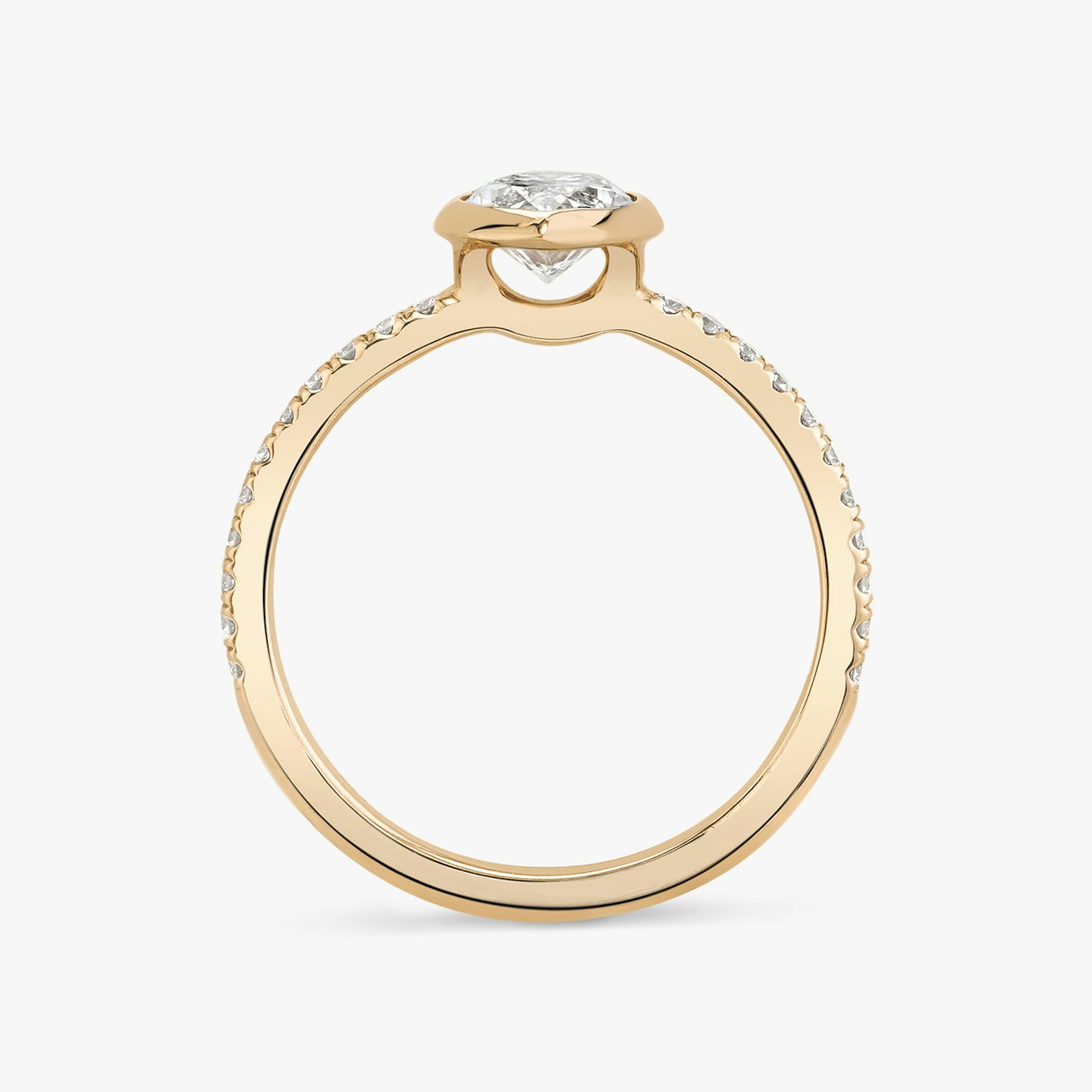The Signature Bezel | Marquise | 14k | Rose Gold | bandAccent: Pavé | diamondOrientation: vertical | caratWeight: other