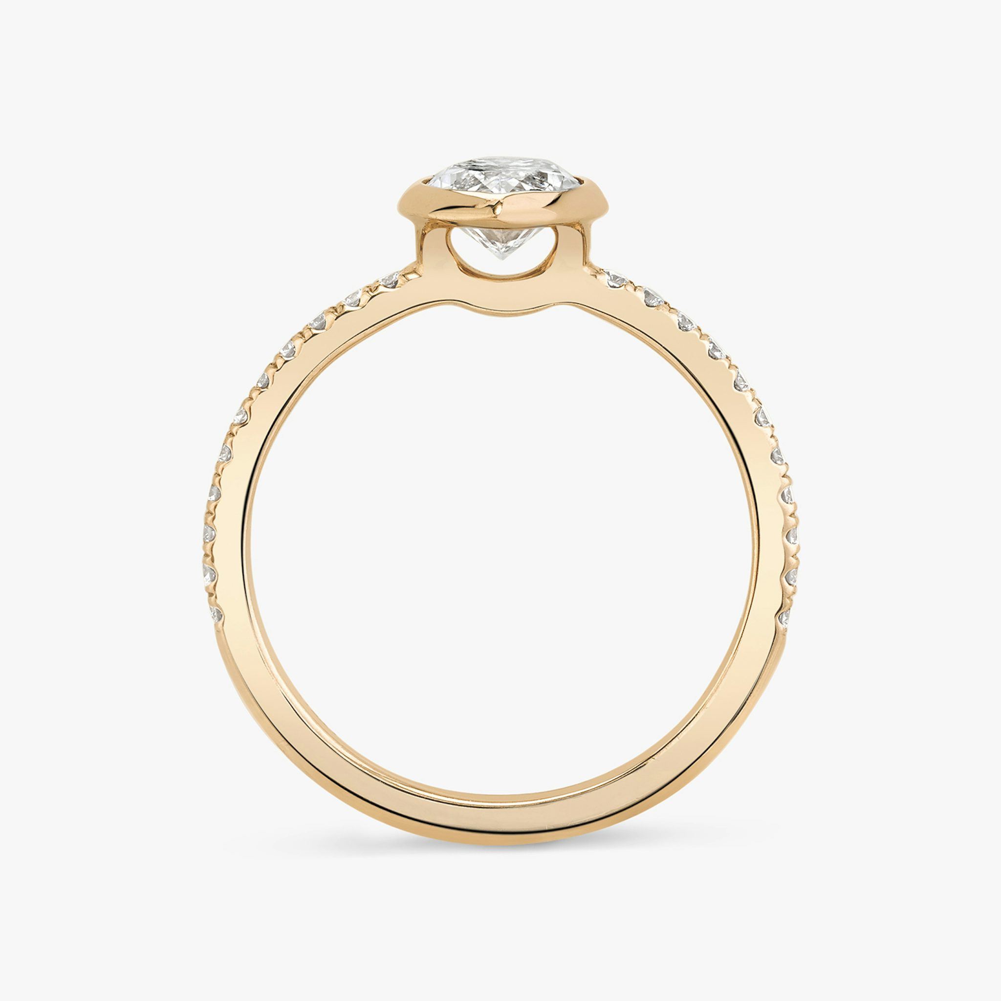 The Signature Bezel | Marquise | 14k | Rose Gold | bandAccent: Pavé | diamondOrientation: vertical | caratWeight: other