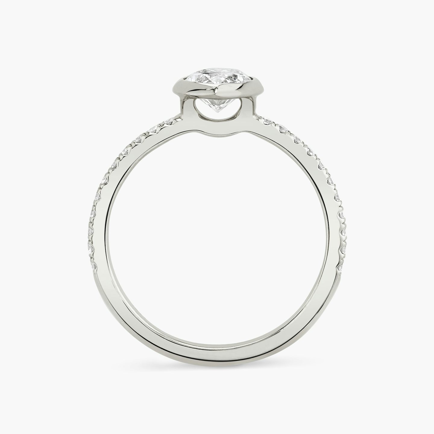 The Signature Bezel | Marquise | 18k | White Gold | bandAccent: Pavé | diamondOrientation: vertical | caratWeight: other