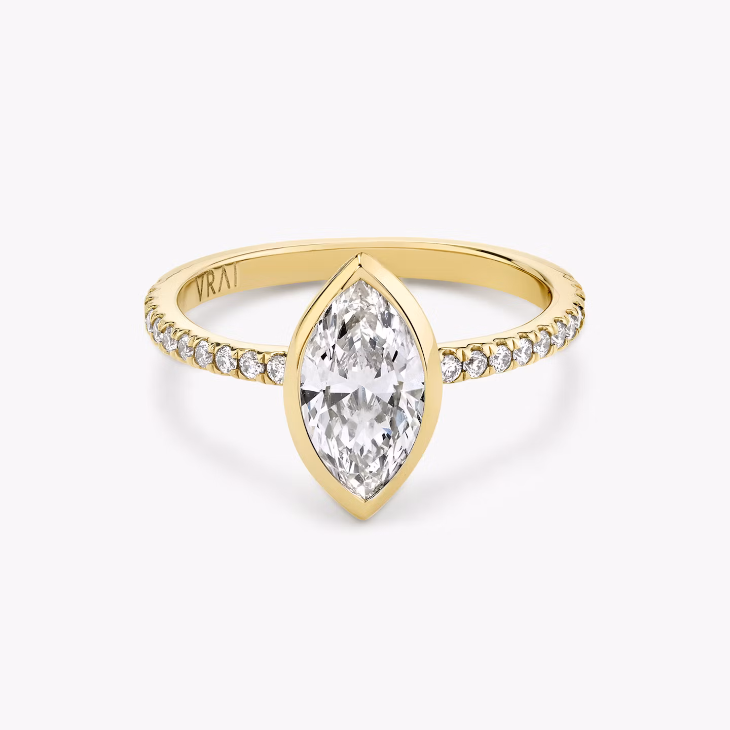 The Signature Bezel | Marquise | 18k | Yellow Gold | bandAccent: Pavé | diamondOrientation: vertical | caratWeight: other