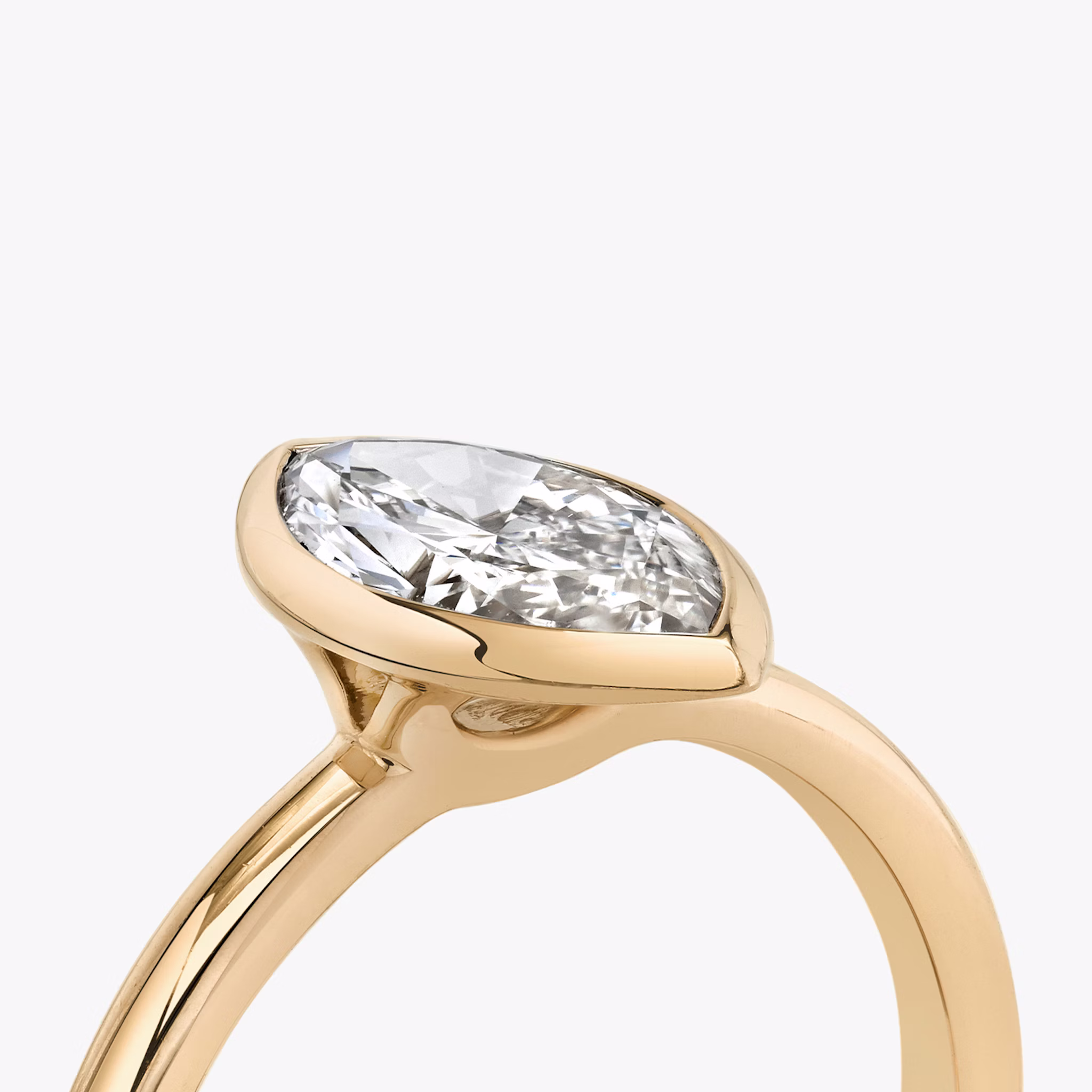 The Signature Bezel | Marquise | 14k | Rose Gold | bandAccent: Plain | diamondOrientation: vertical | caratWeight: other