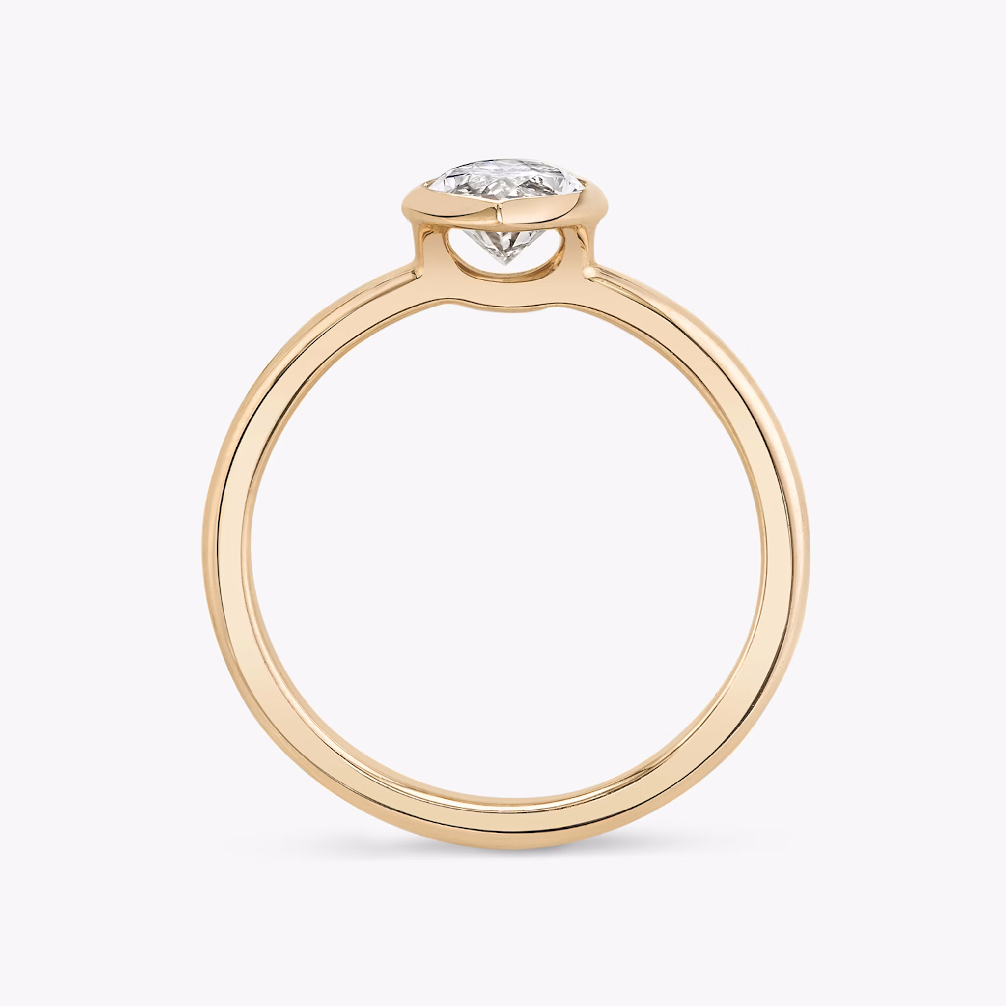 The Signature Bezel | Marquise | 14k | Rose Gold | bandAccent: Plain | diamondOrientation: vertical | caratWeight: other