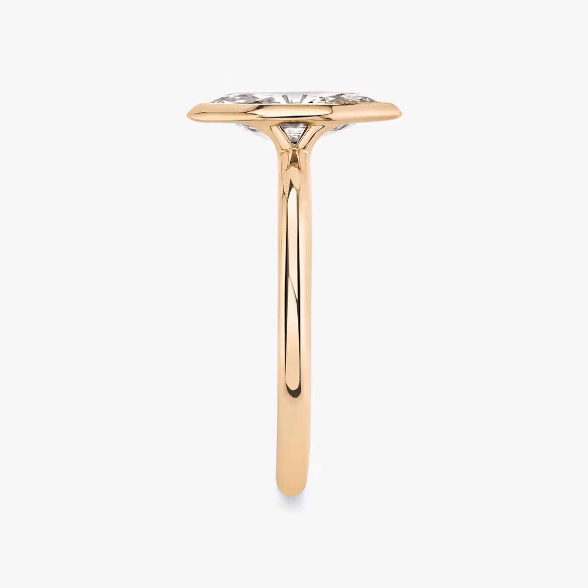The Signature Bezel | Marquise | 14k | Rose Gold | bandAccent: Plain | diamondOrientation: vertical | caratWeight: other
