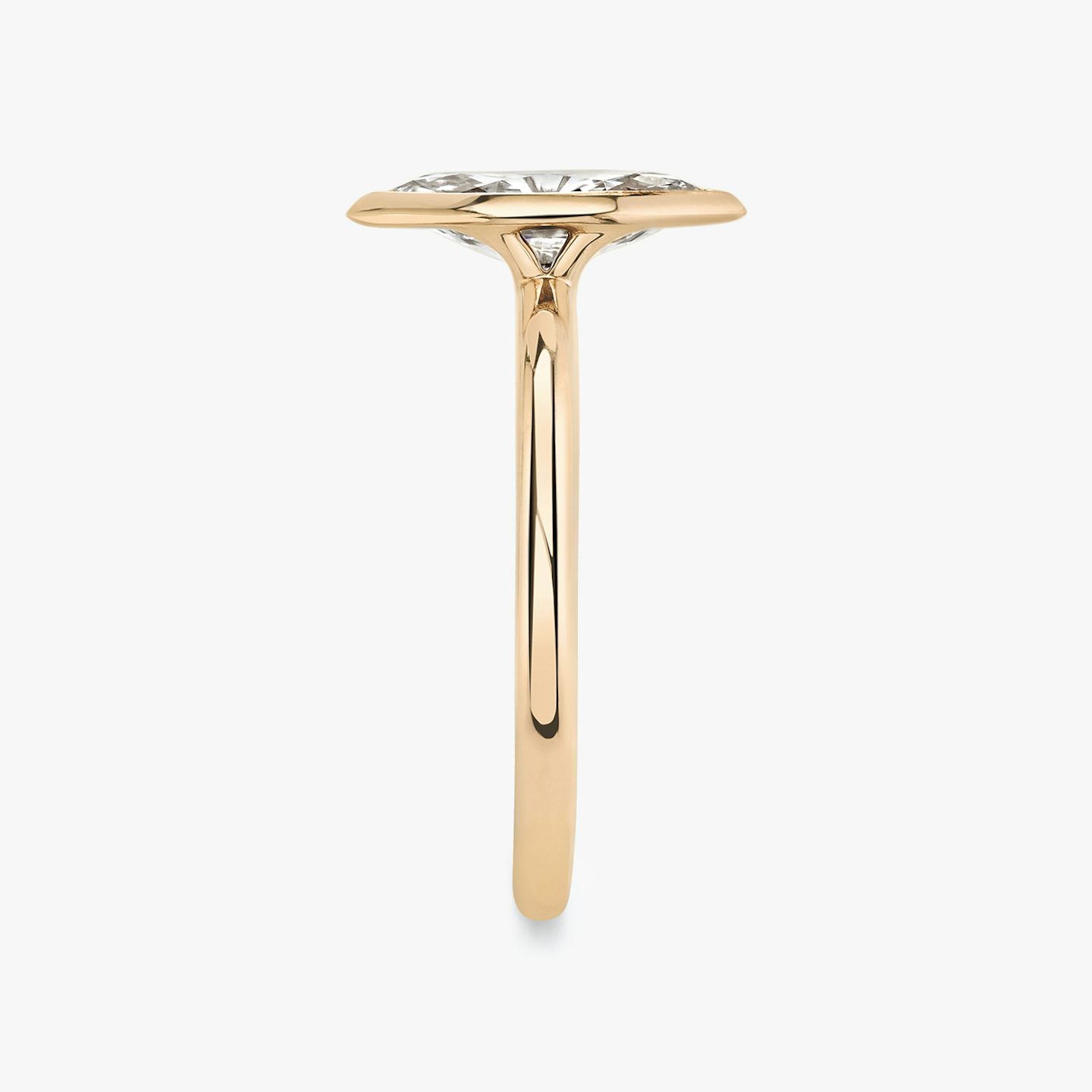 The Signature Bezel | Marquise | 14k | Rose Gold | bandAccent: Plain | diamondOrientation: vertical | caratWeight: other