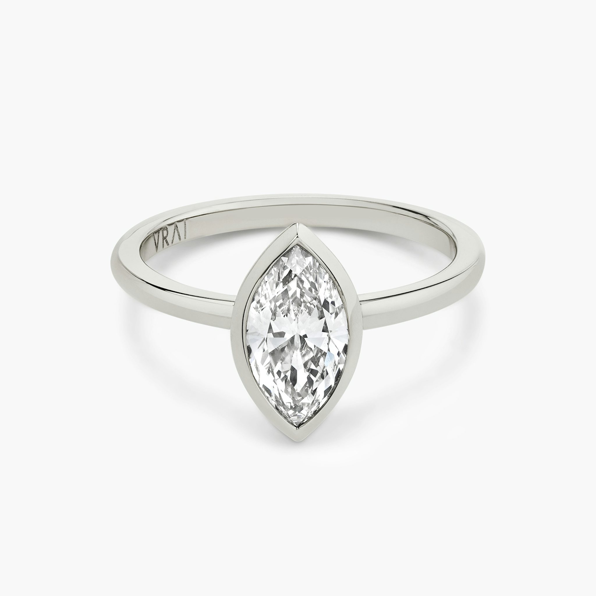 The Signature Bezel | Marquise | Platinum | bandAccent: Plain | diamondOrientation: vertical | caratWeight: other