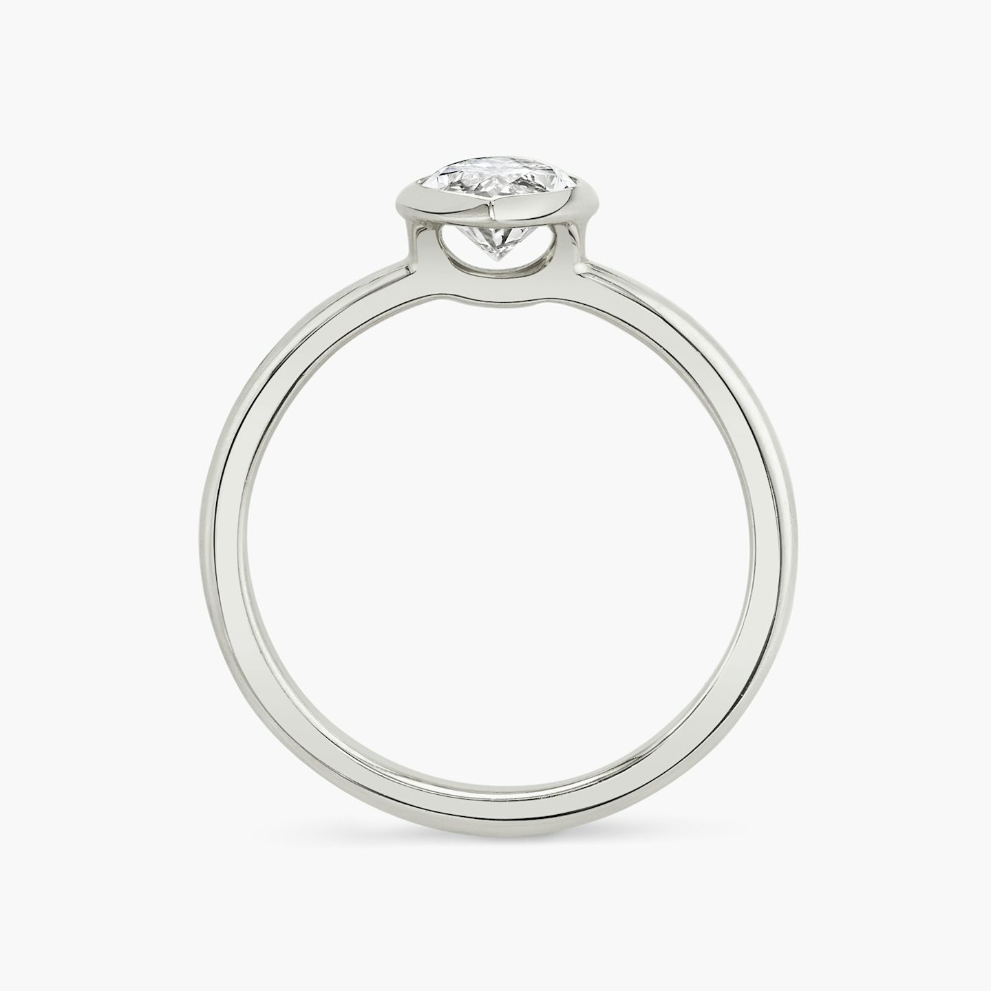 The Signature Bezel | Marquise | 18k | White Gold | bandAccent: Plain | diamondOrientation: vertical | caratWeight: other