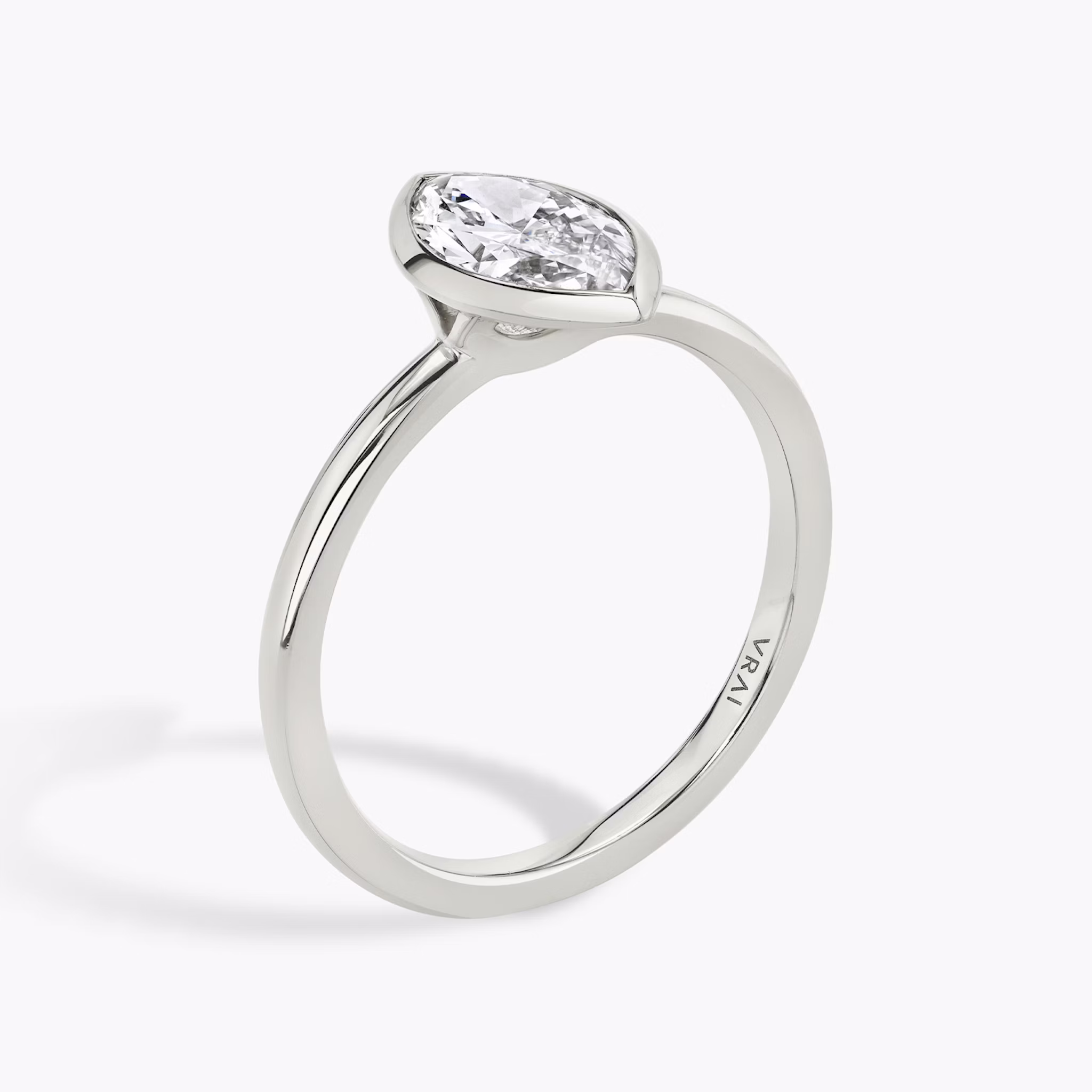 The Signature Bezel | Marquise | Platinum | bandAccent: Plain | diamondOrientation: vertical | caratWeight: other